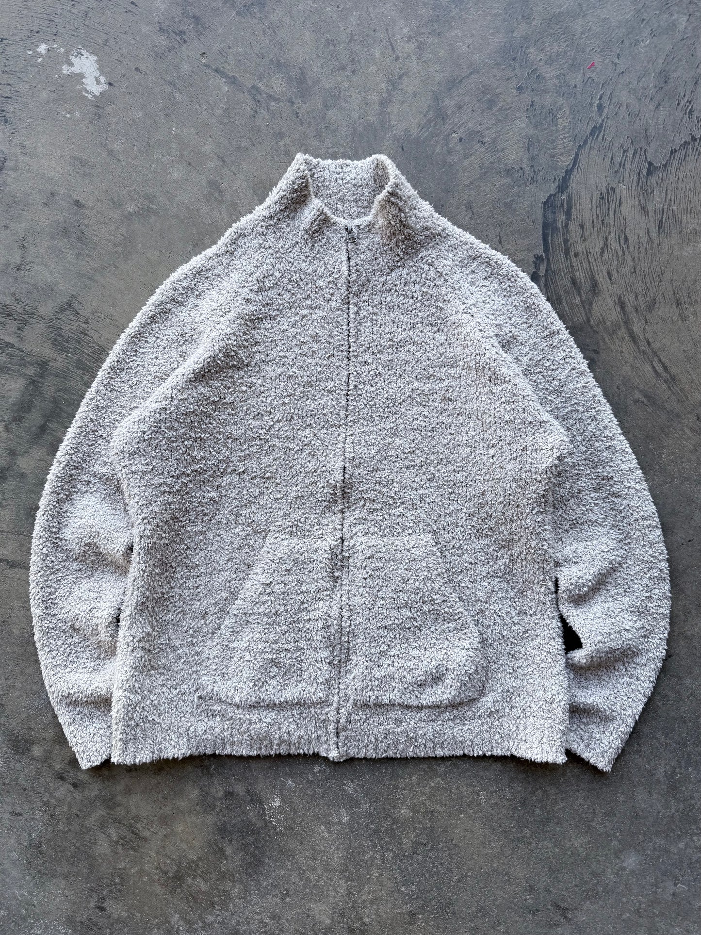 Fuzzy Zip Up Cardigan - L