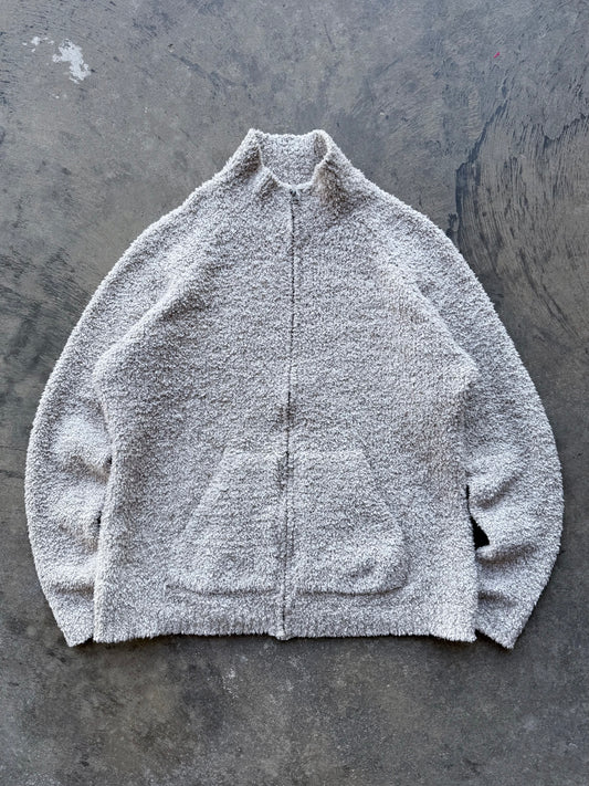 Fuzzy Zip Up Cardigan - L