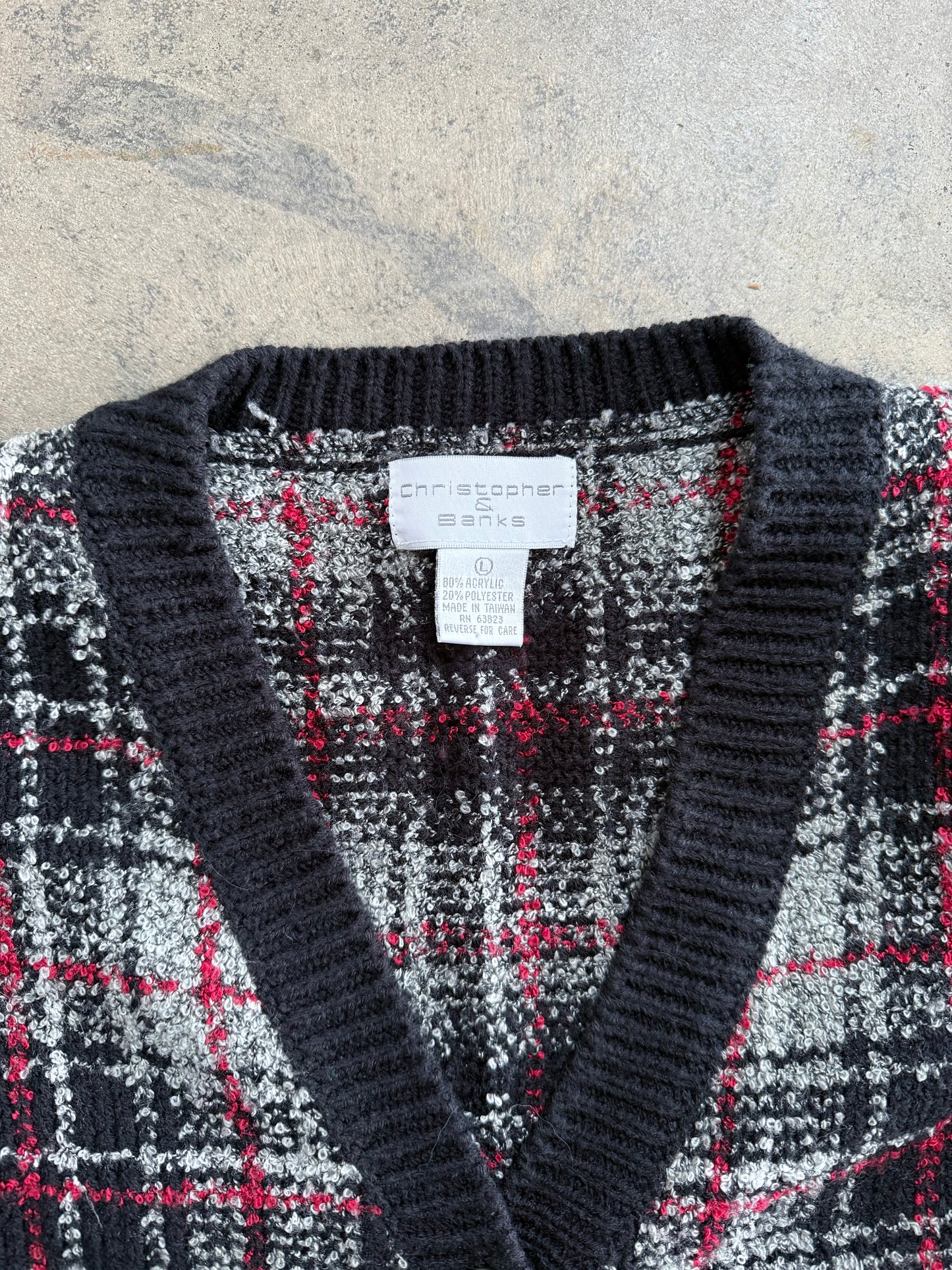 Plaid Cardigan - L