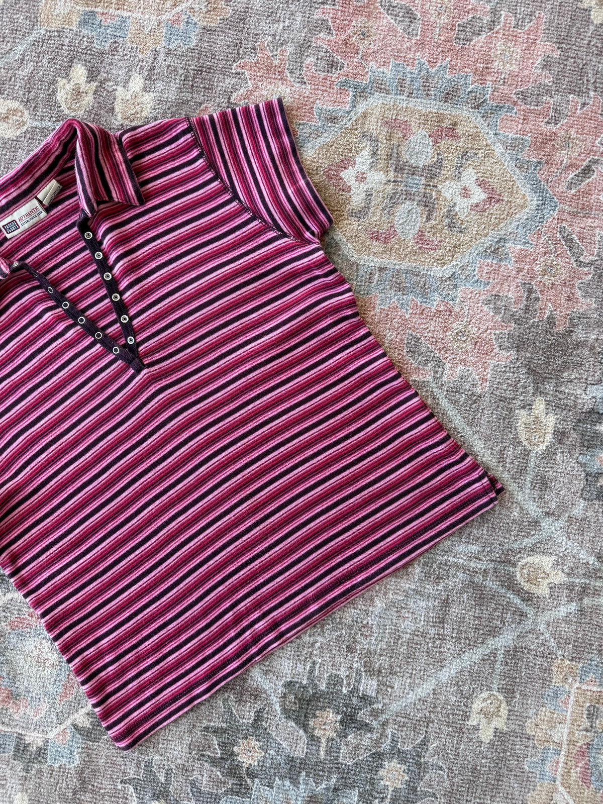 Striped Button Top - S