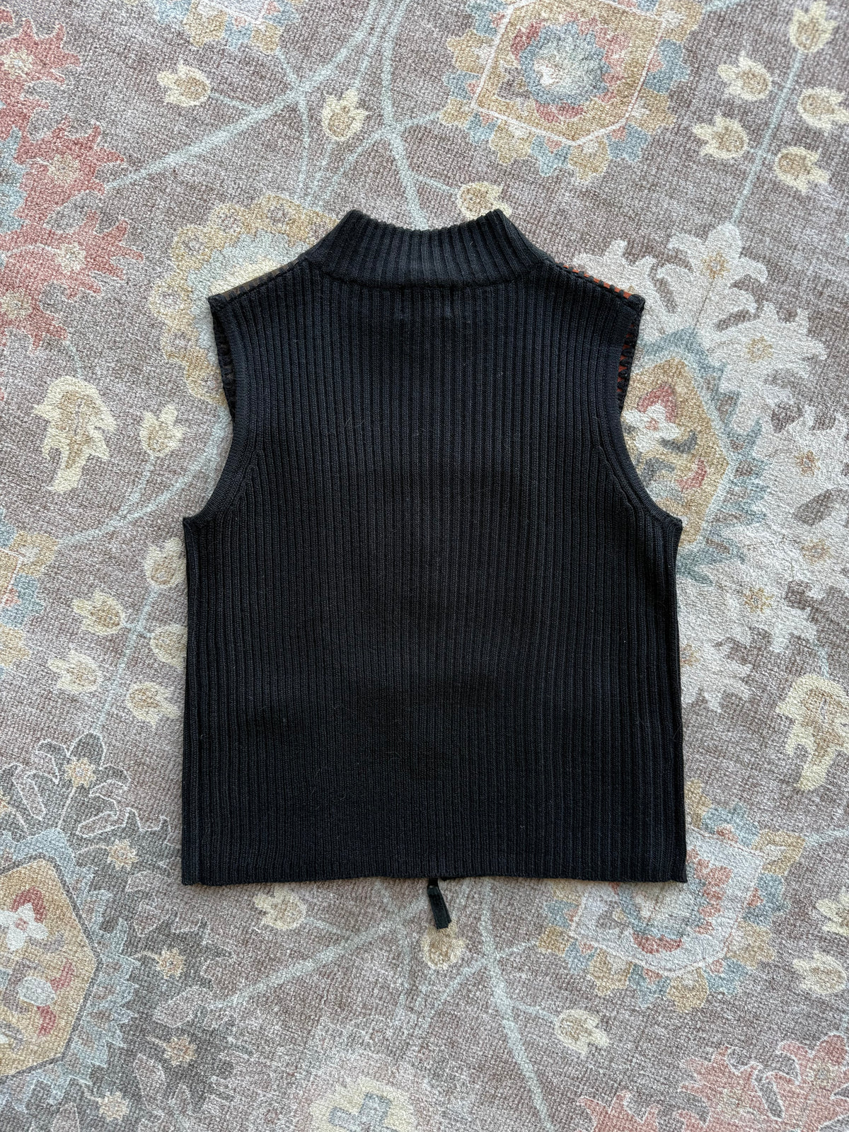 Patchwork Leather Vest - M