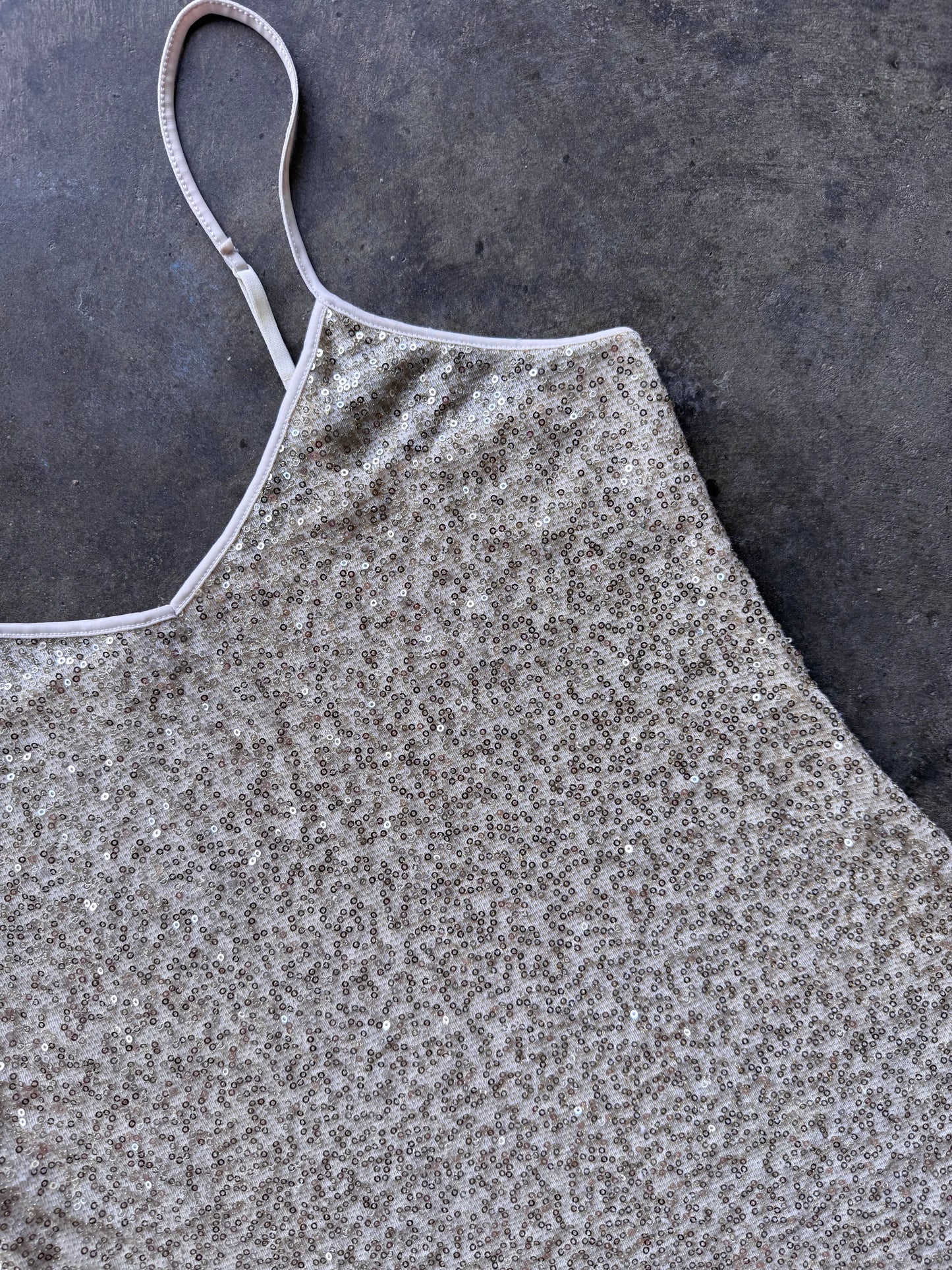 Gold Sequin Tank - L