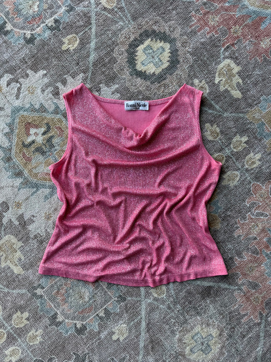 Sparkly Cowl Tank - L