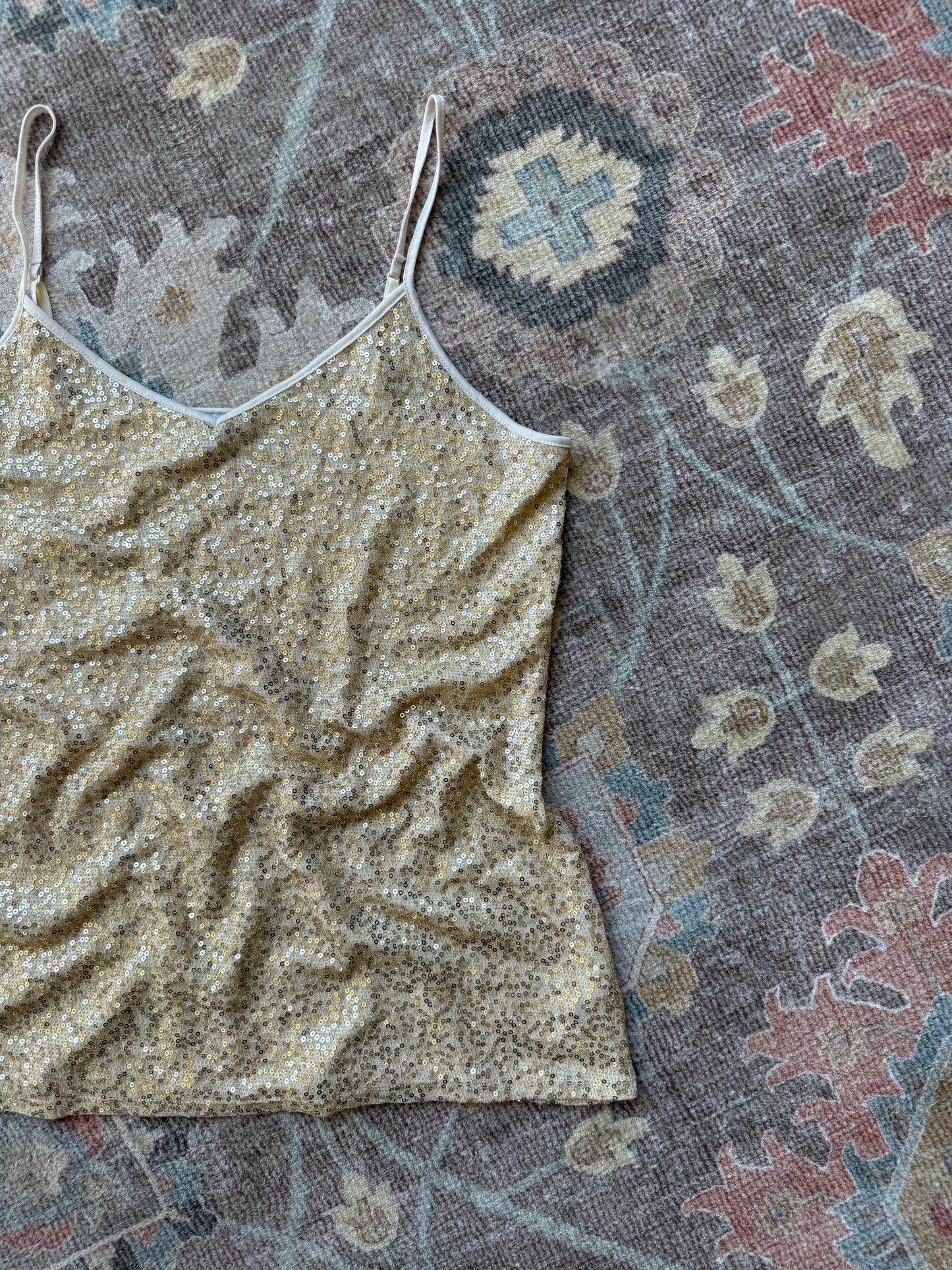 Gold Sequin Tank - L