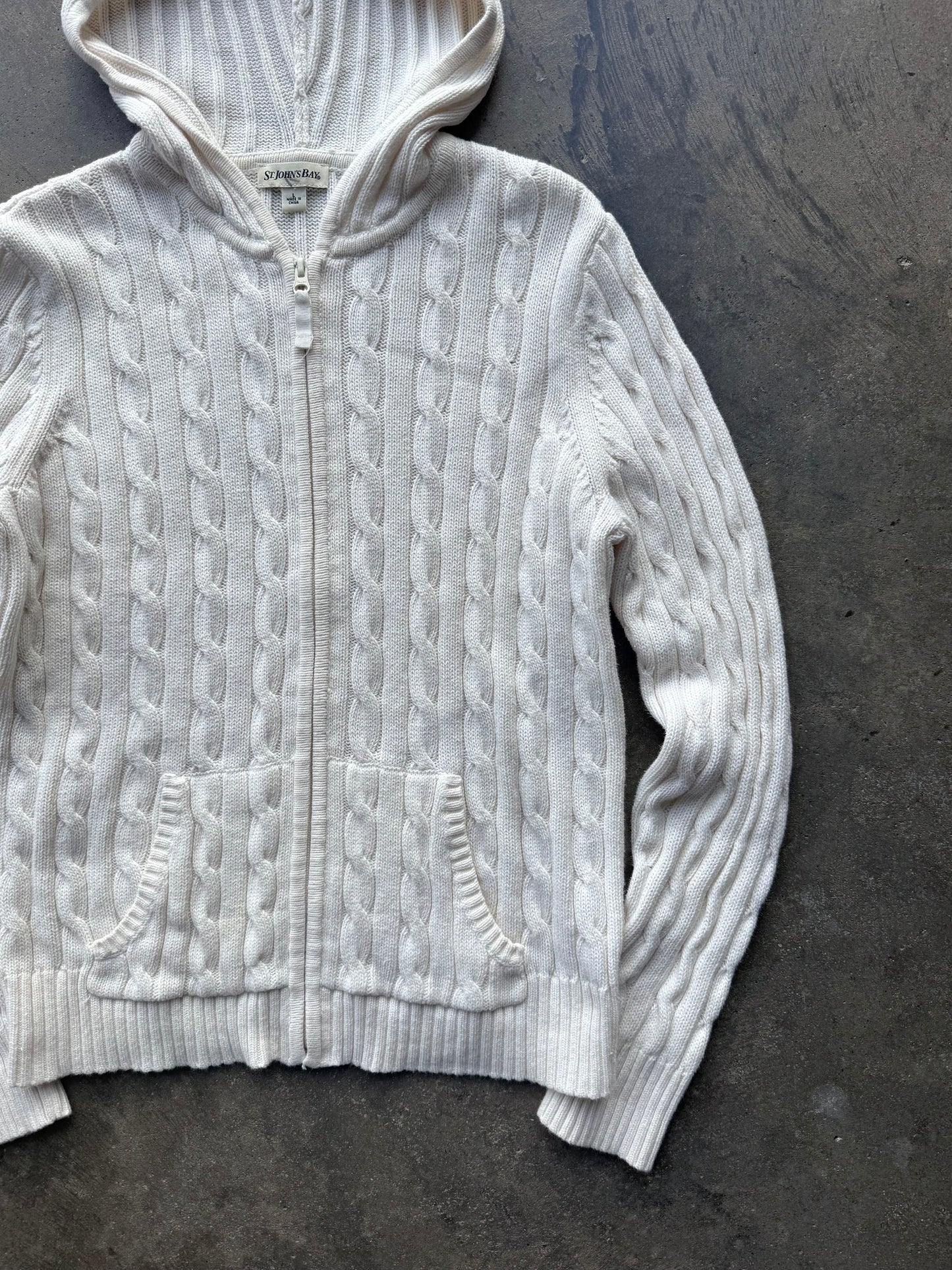 Zip Up Sweater Hoodie - L