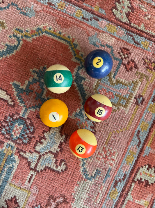 Vintage Pool Balls - Set of 5