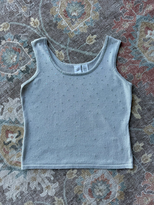 Silver Beaded Tank - L