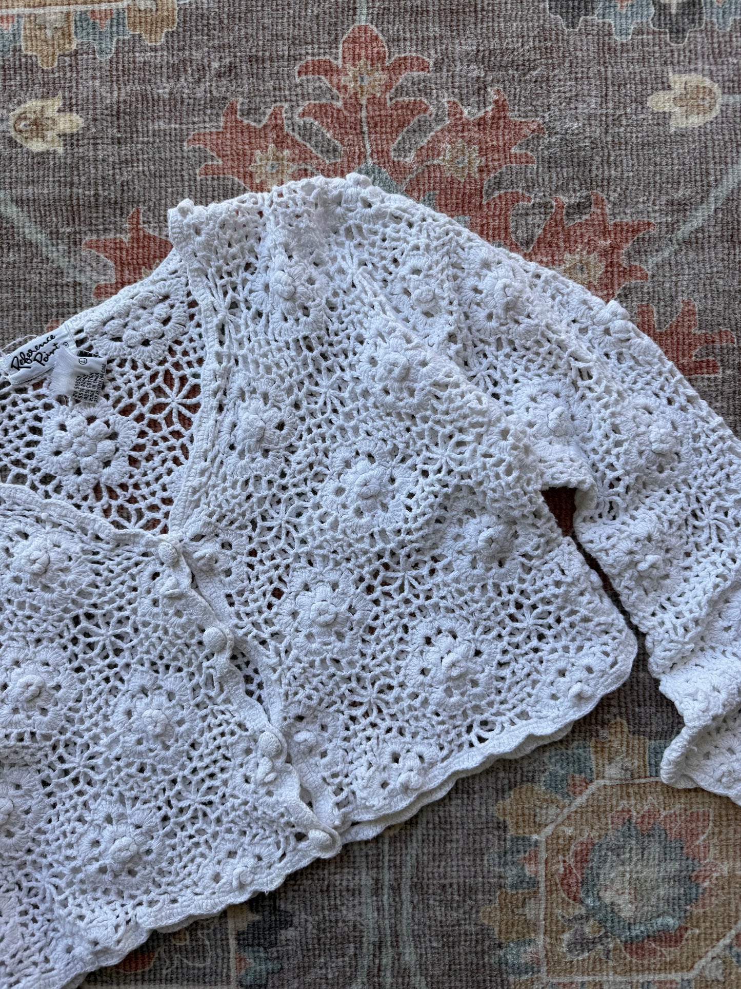 Flower Crochet Cardigan - L