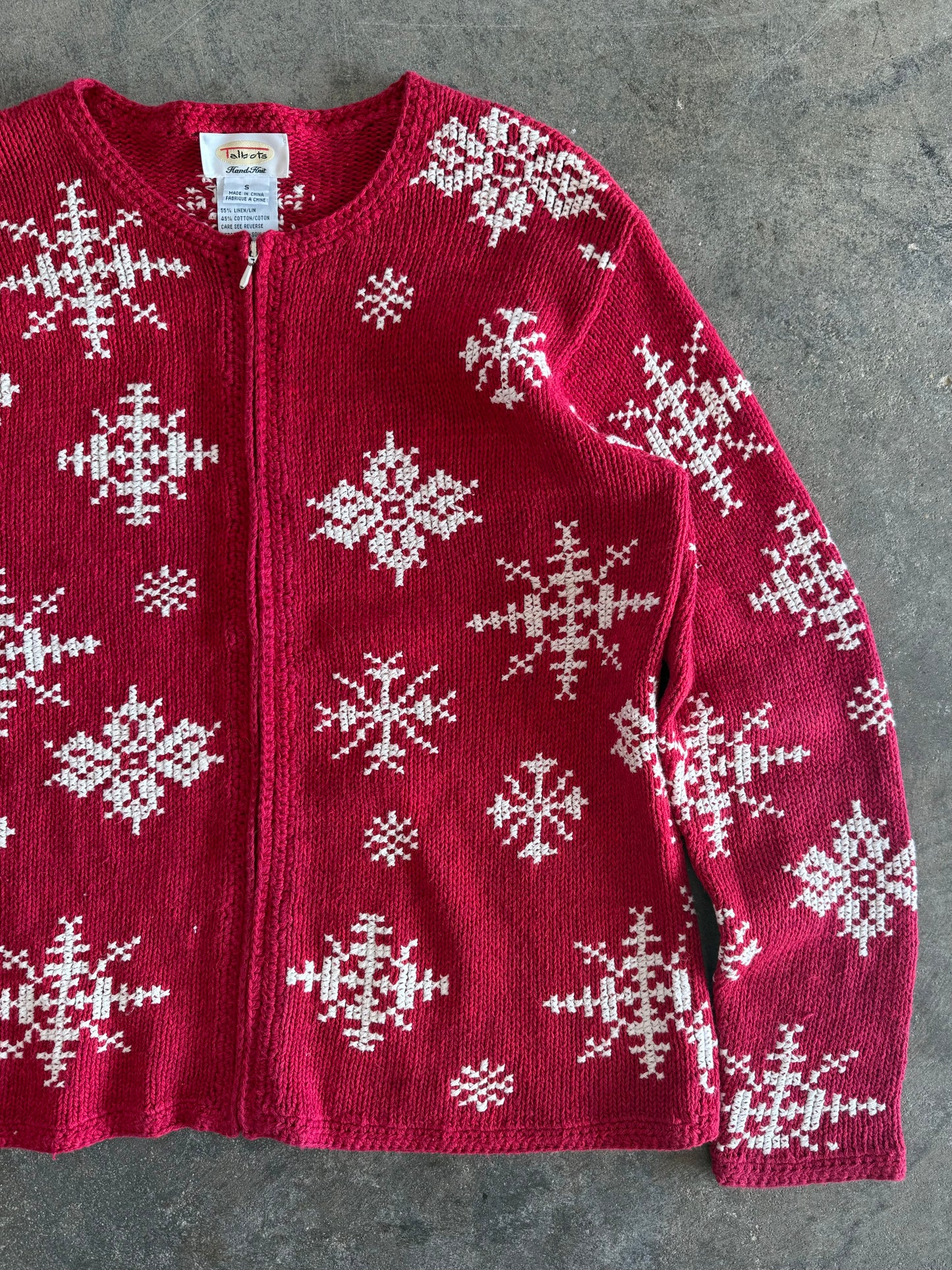 Snowflake Zip Up Cardigan - S