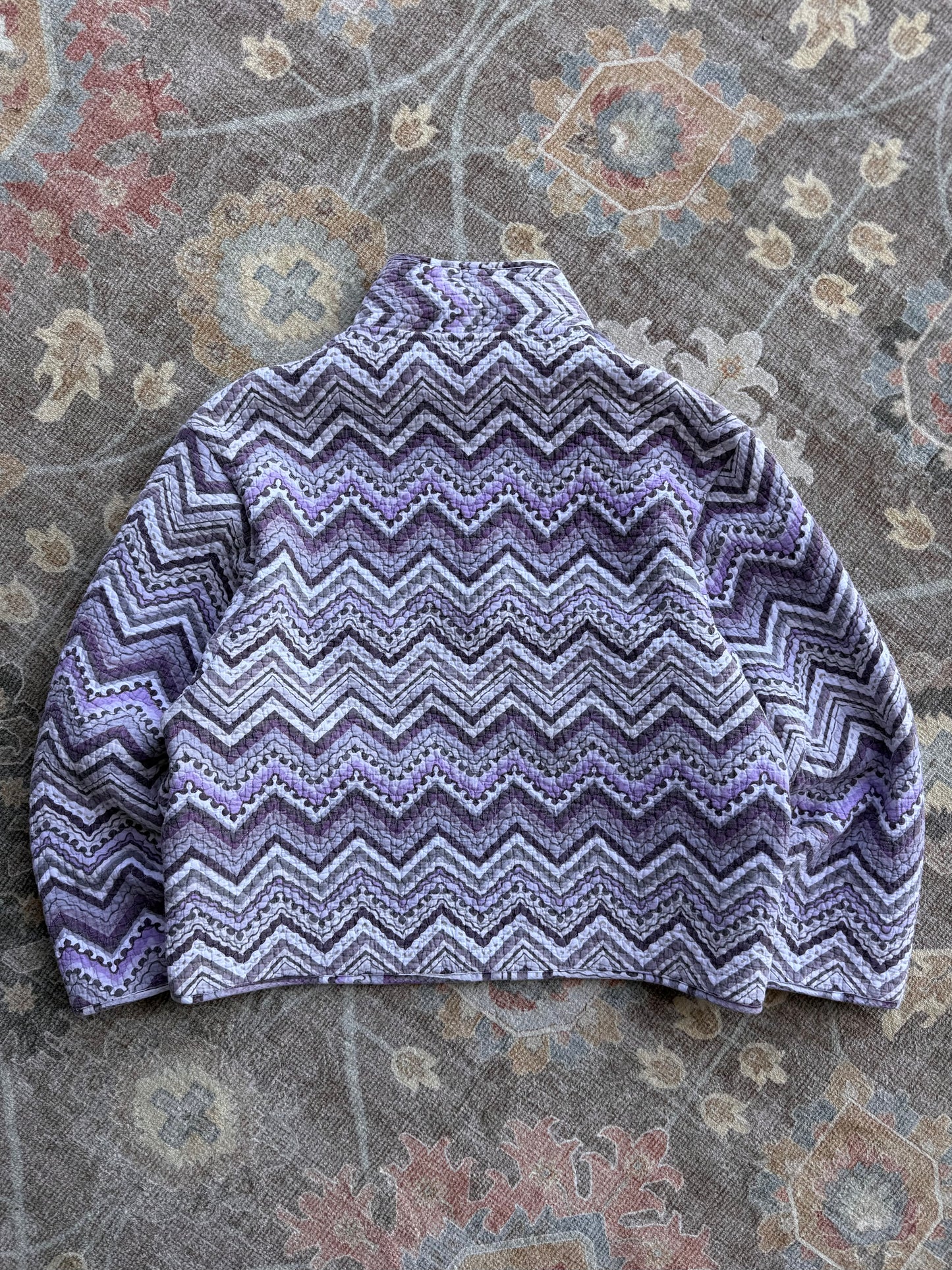 Quilt Snap Button Pullover - M