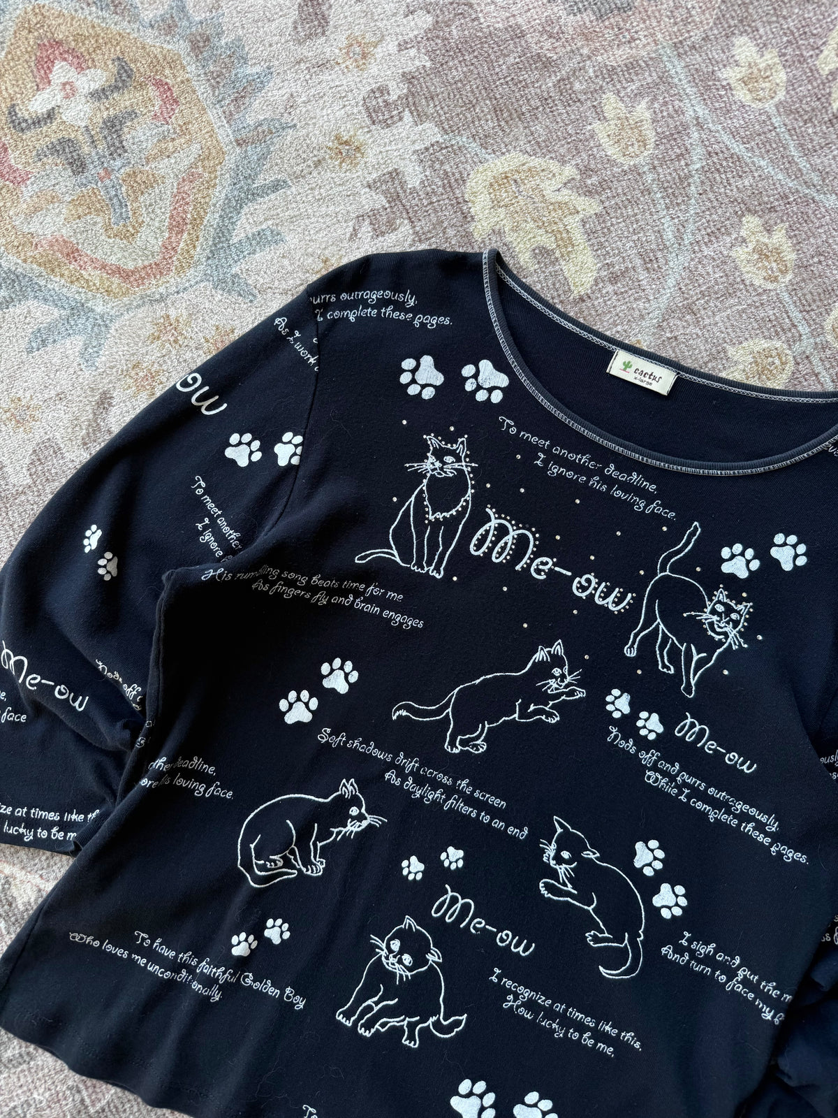 Cat 3/4 Sleeve Top - XL