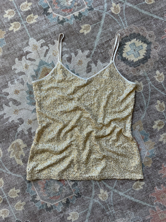 Gold Sequin Tank - L