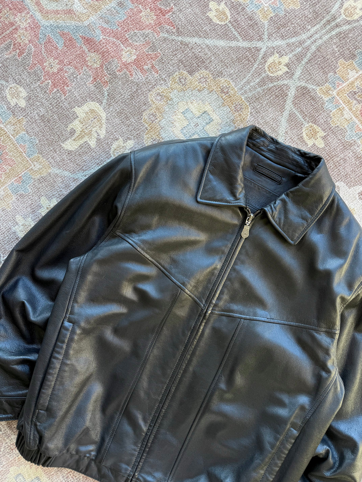 Leather Bomber Jacket - M