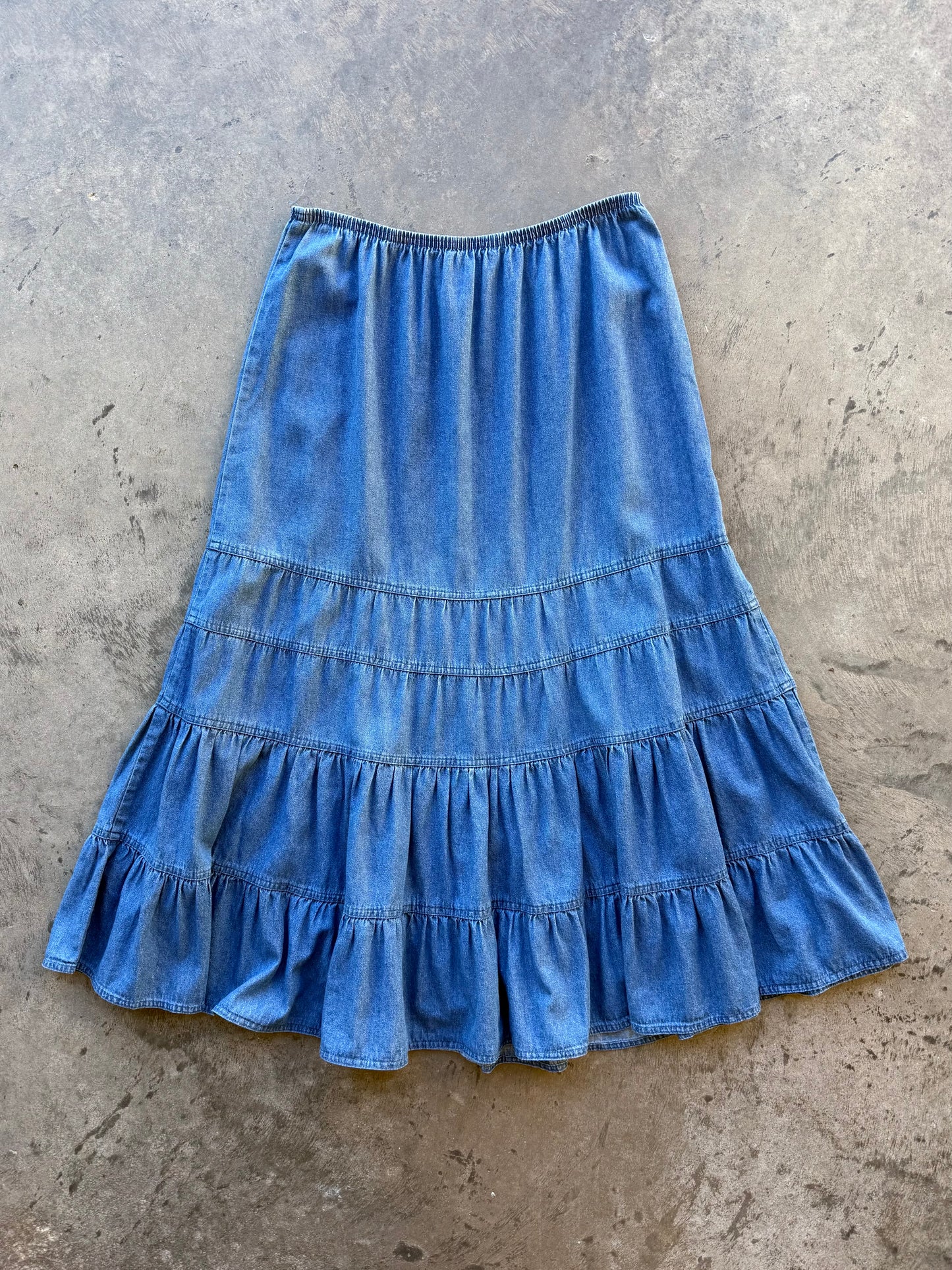 Denim Maxi Skirt - M