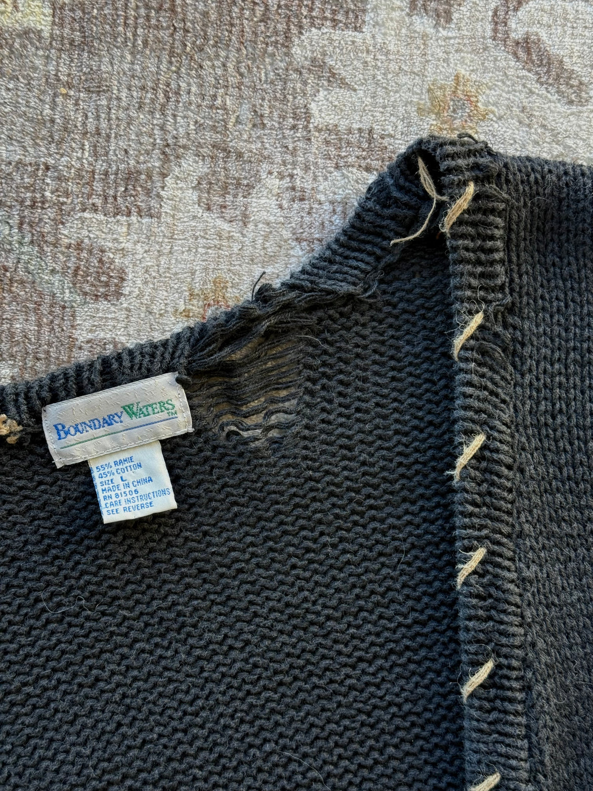 Distressed Western Cardigan - L