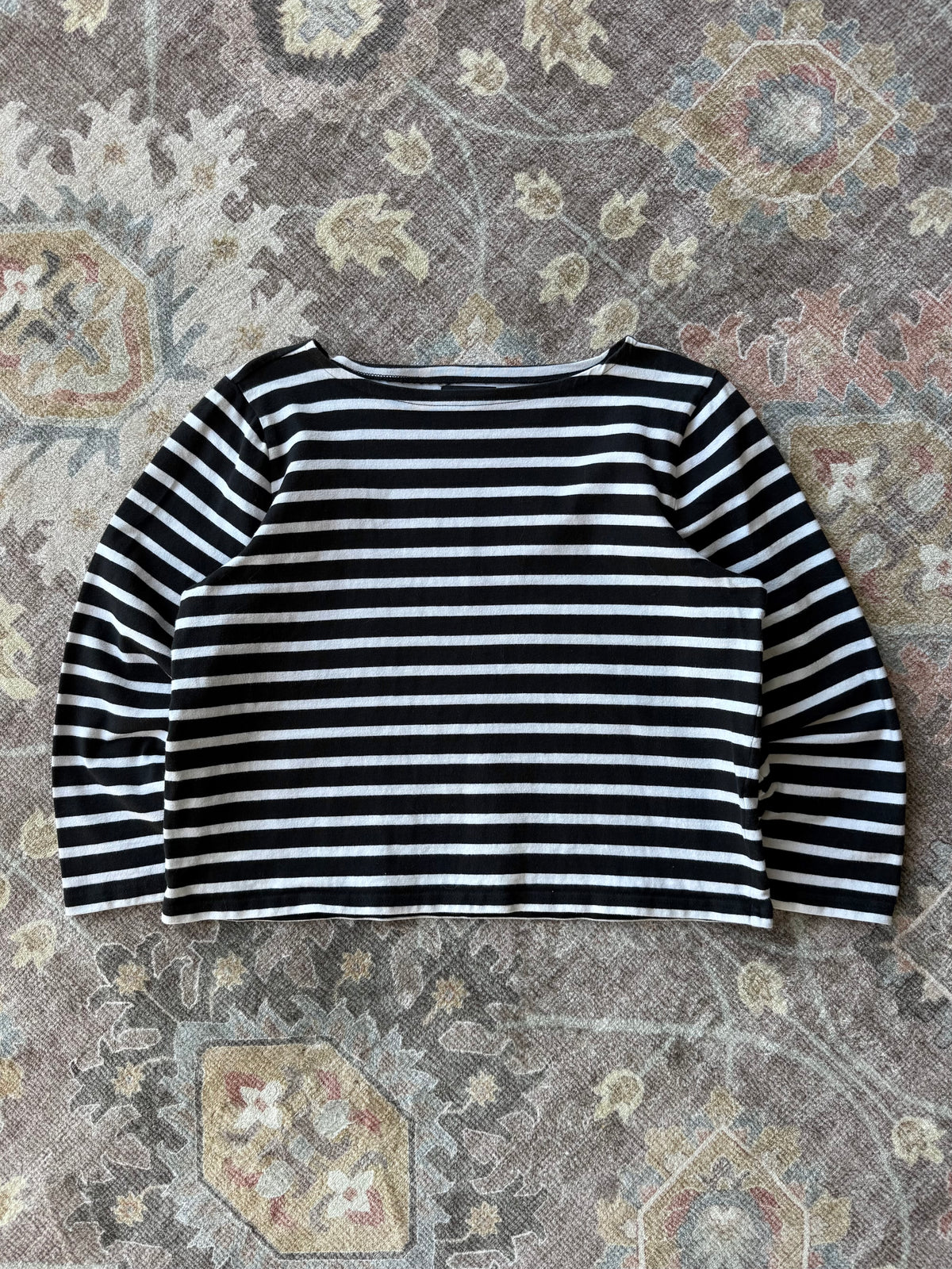 Striped 3/4 Sleeve Top - L