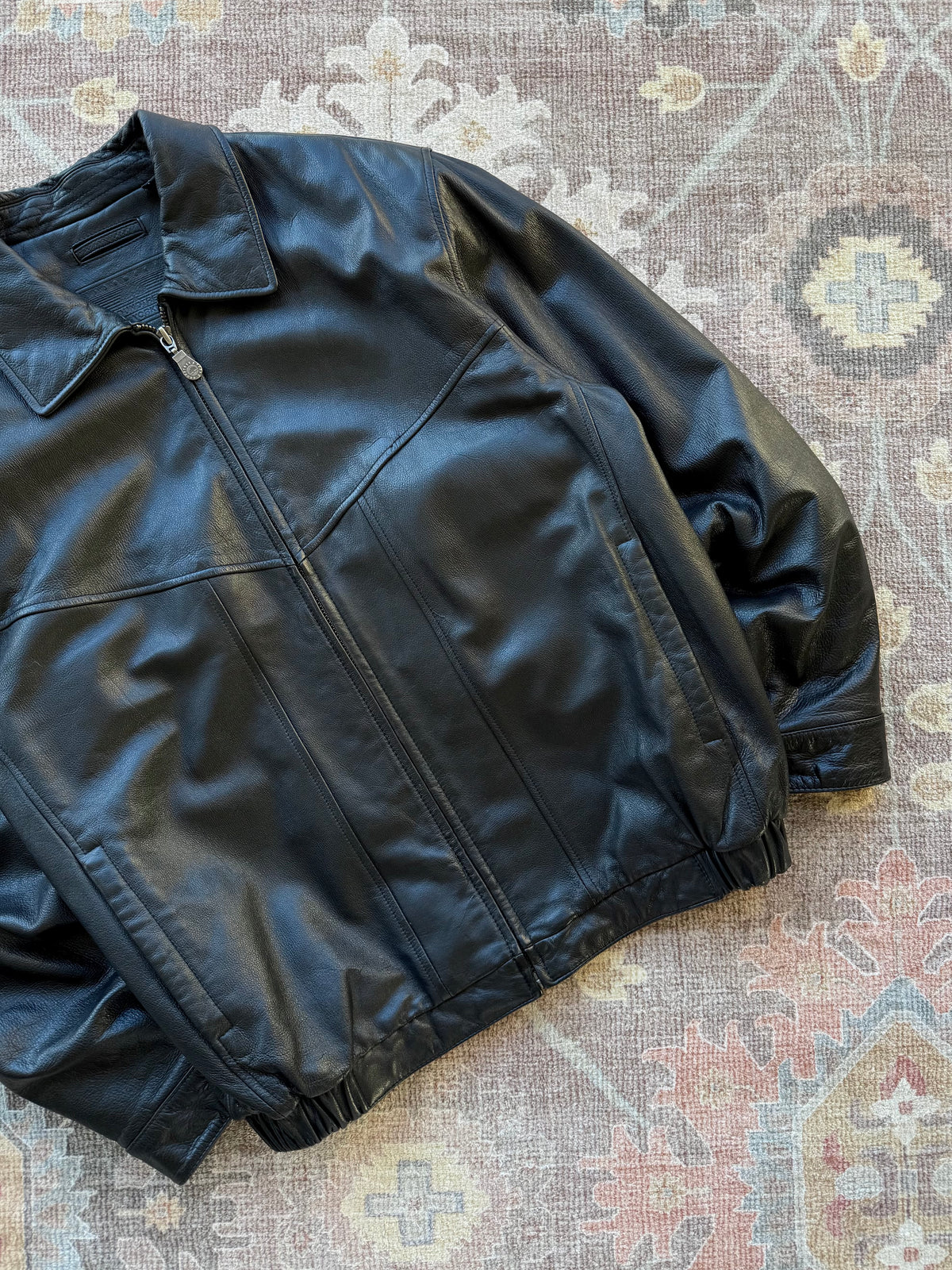 Leather Bomber Jacket - M
