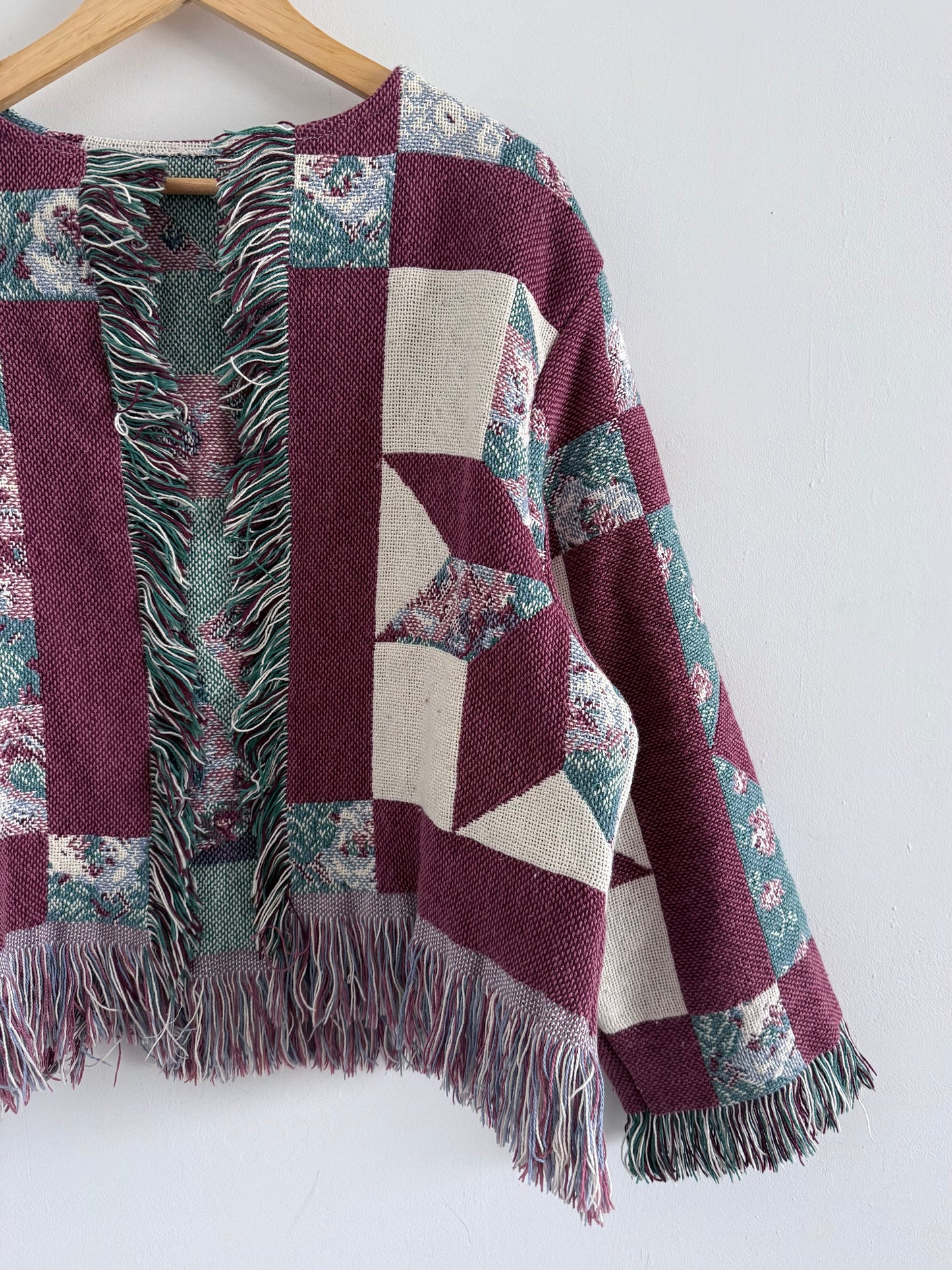 Fringe Blanket Jacket - S
