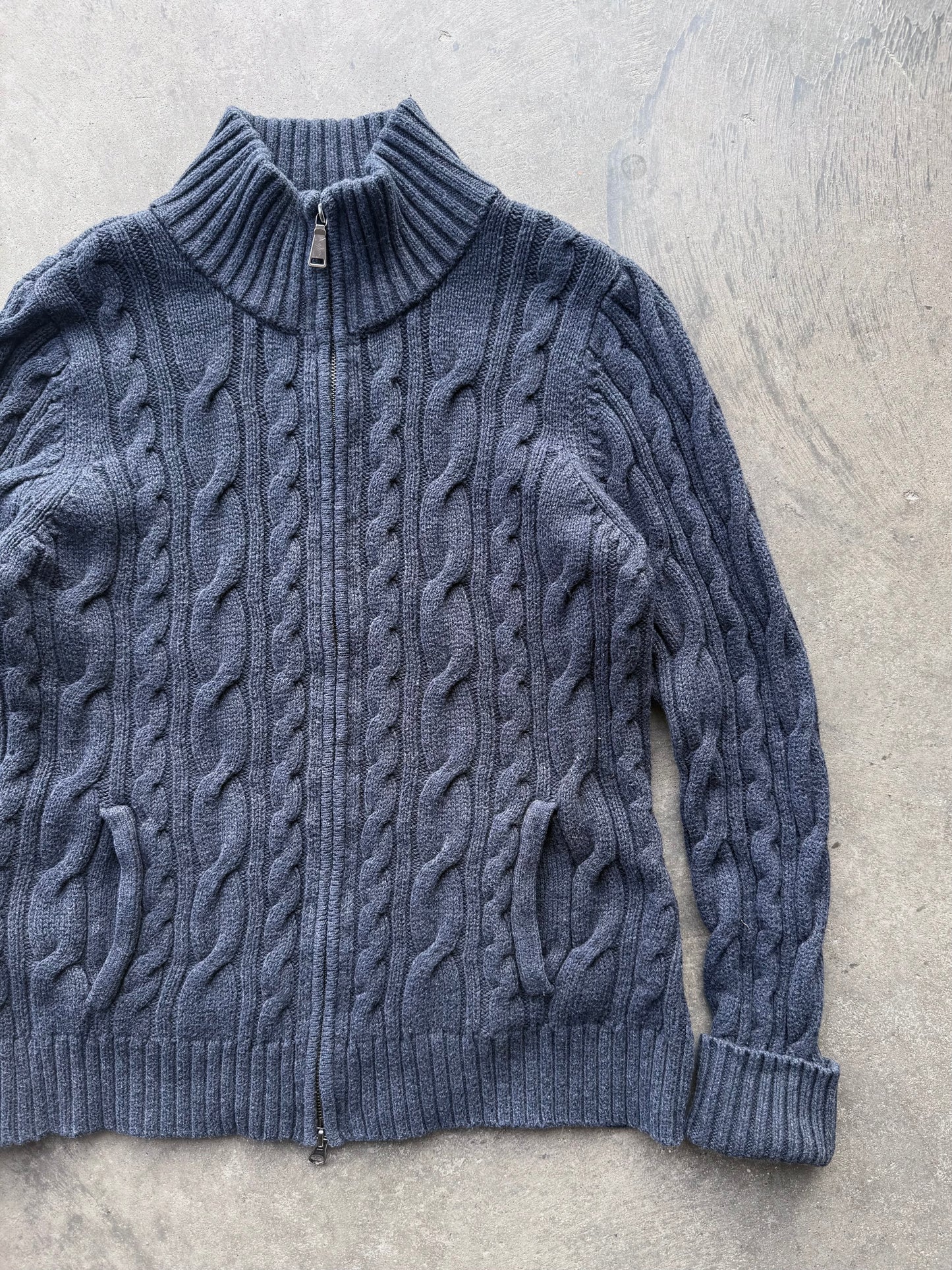 Zip Up Cardigan - L