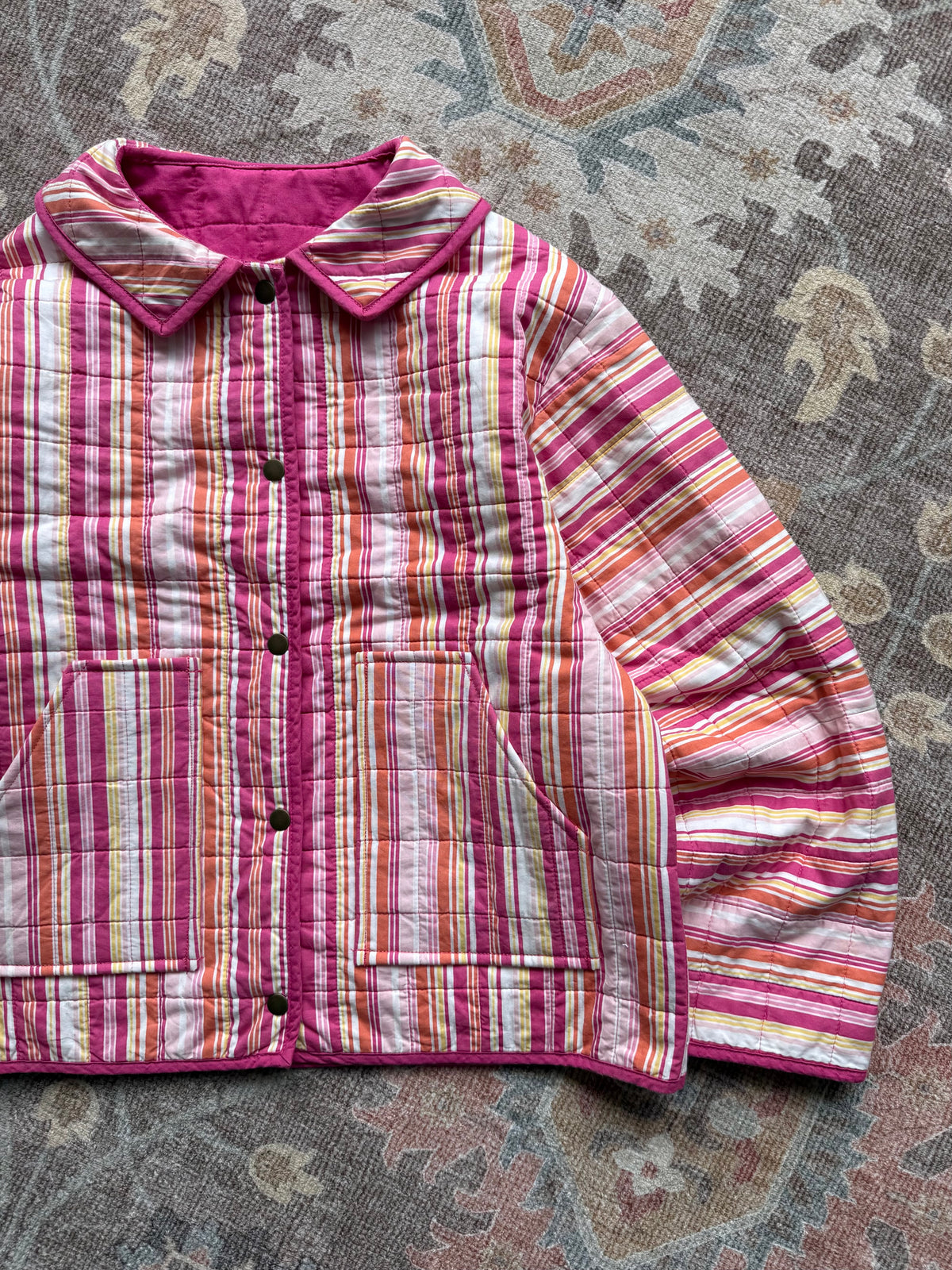 Quilt Snap Button Jacket - M