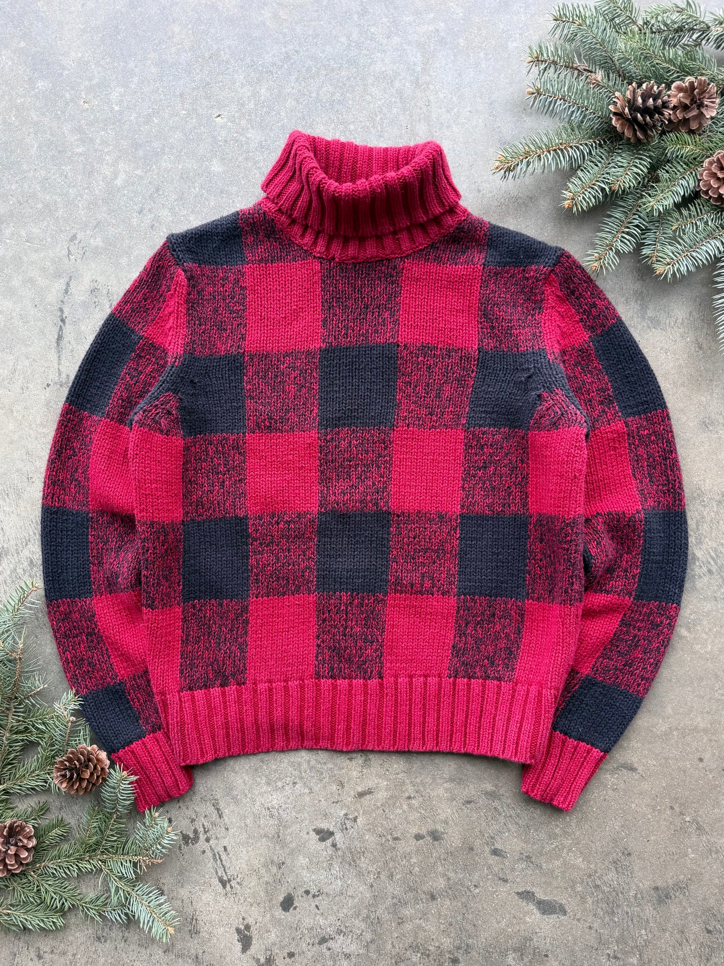 Plaid Turtleneck - M