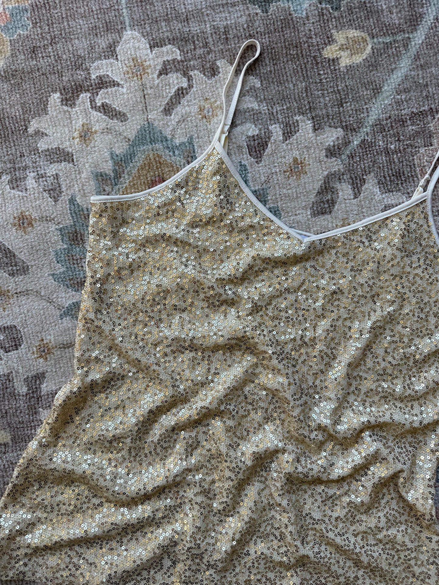 Gold Sequin Tank - L