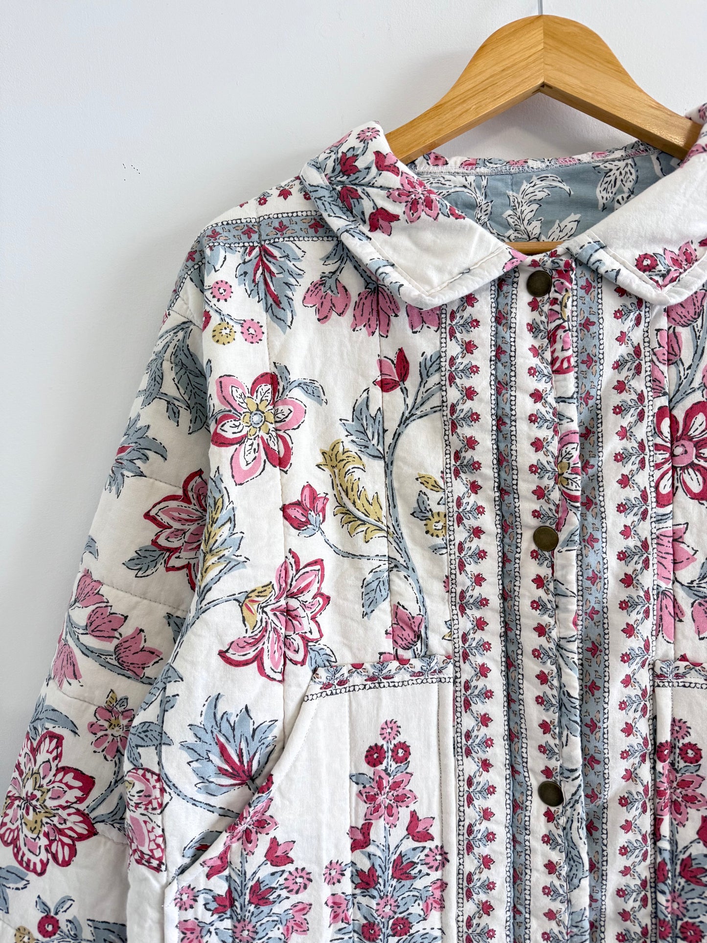 Quilt Button Snap Jacket - S