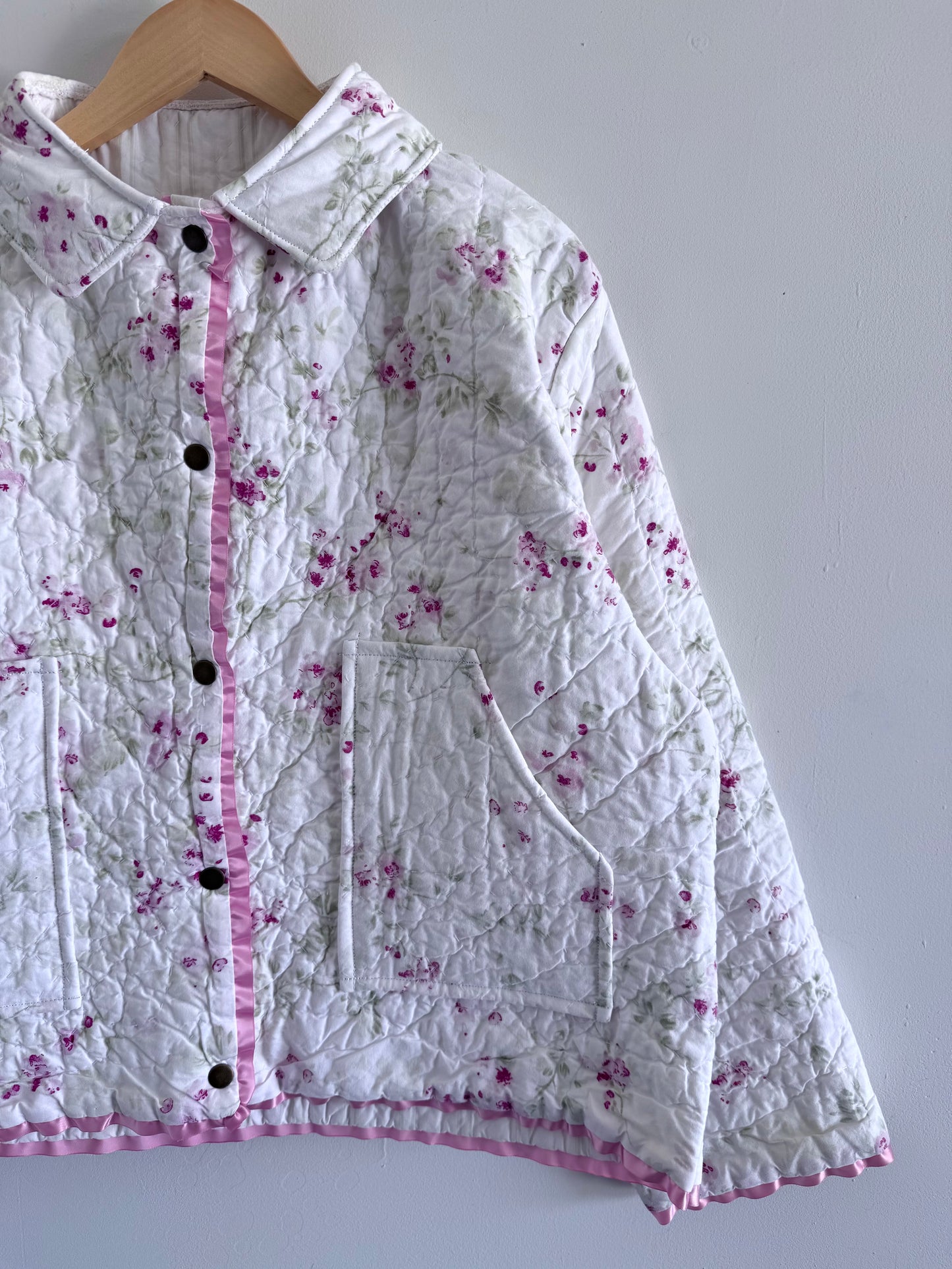 Quilt Button Snap Jacket - M