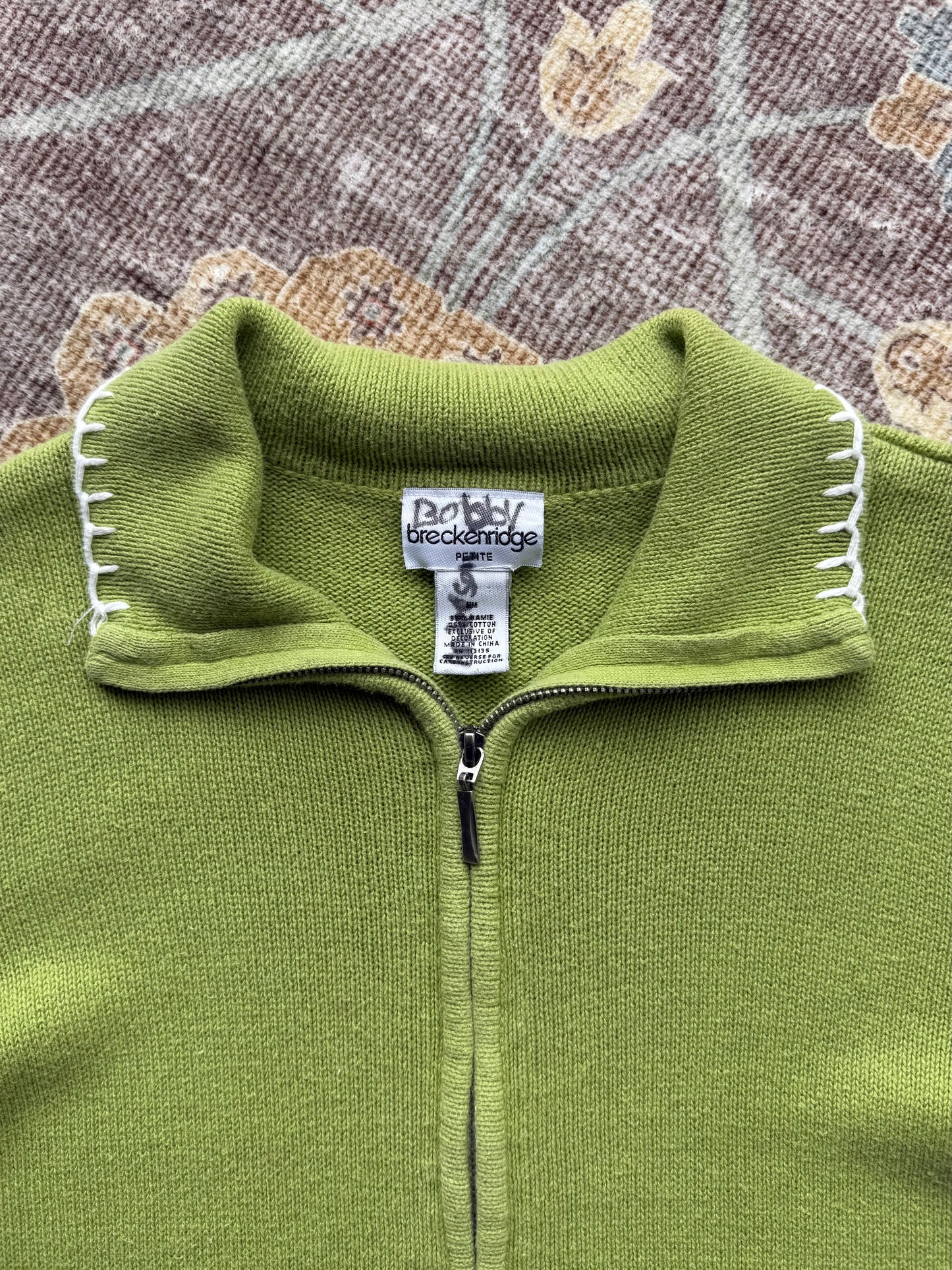 Sailboat Zip Up Cardigan - M