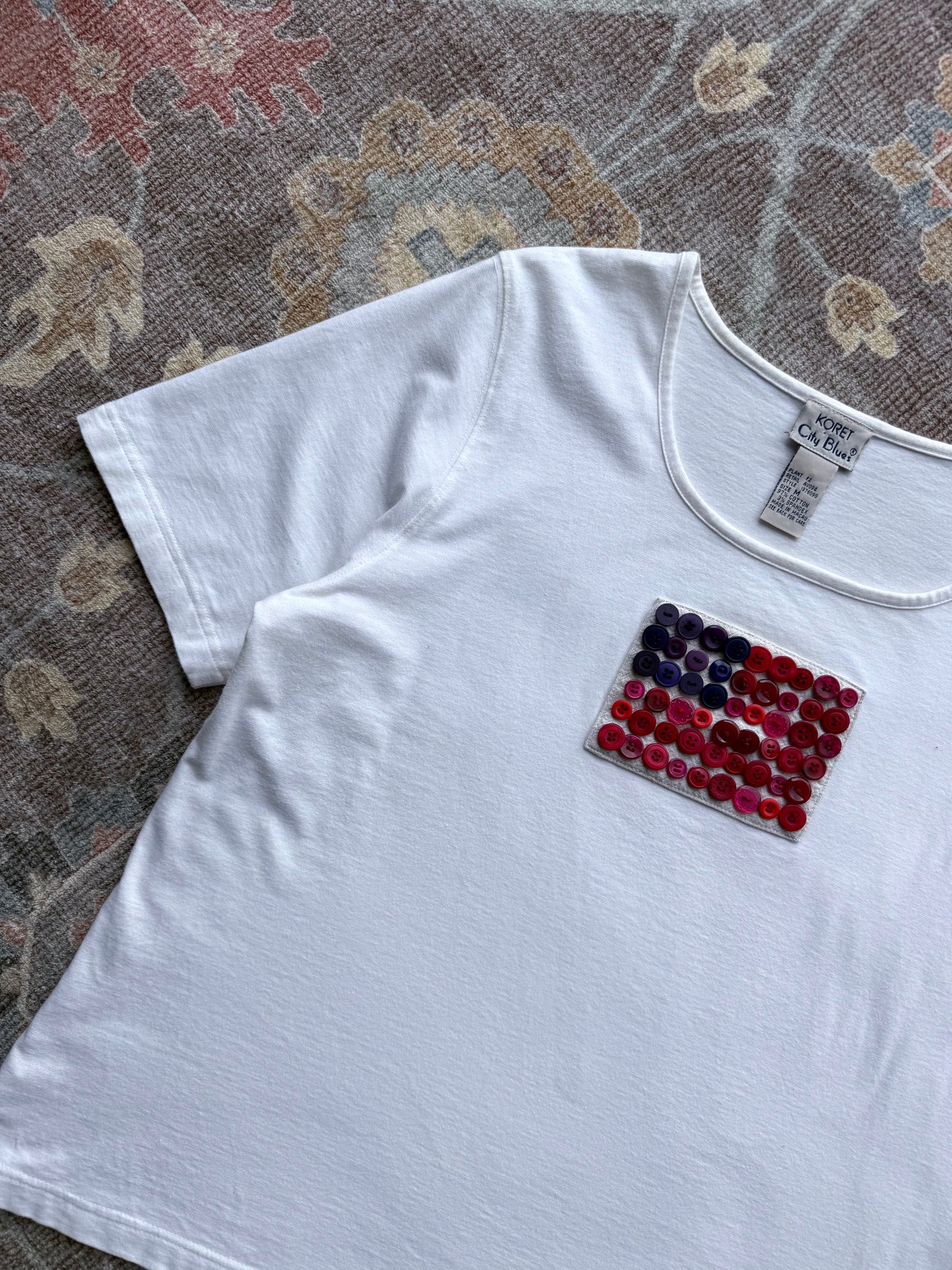 Flag Button Tee - M