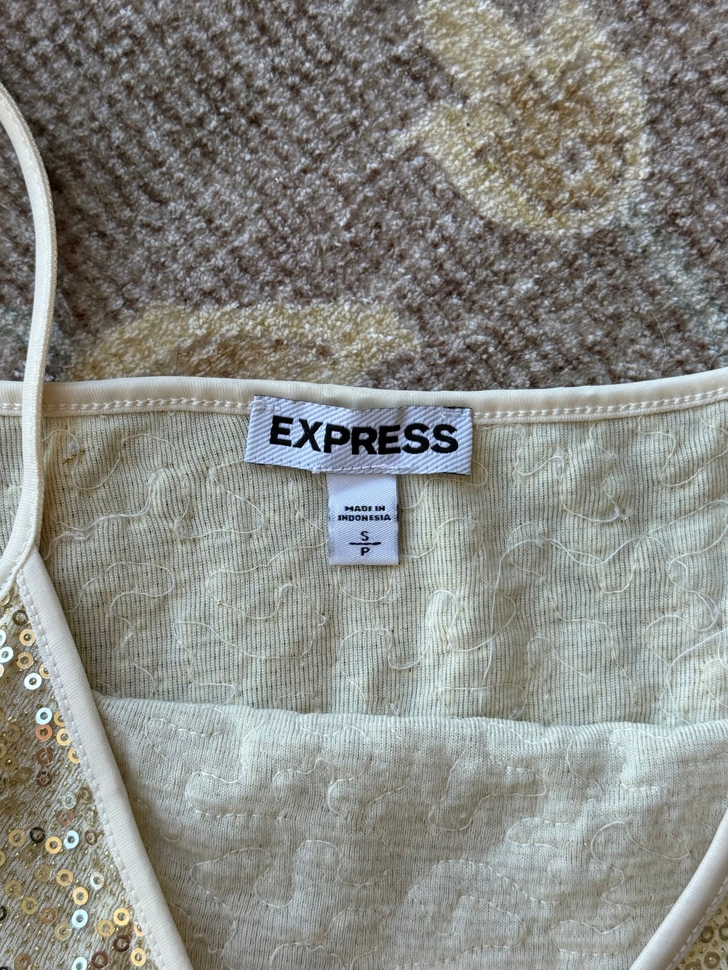 Gold Sequin Tank - S