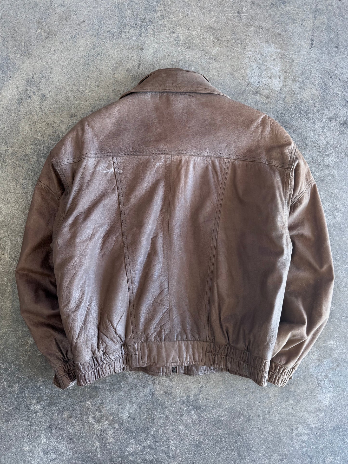 Leather Bomber Jacket - S