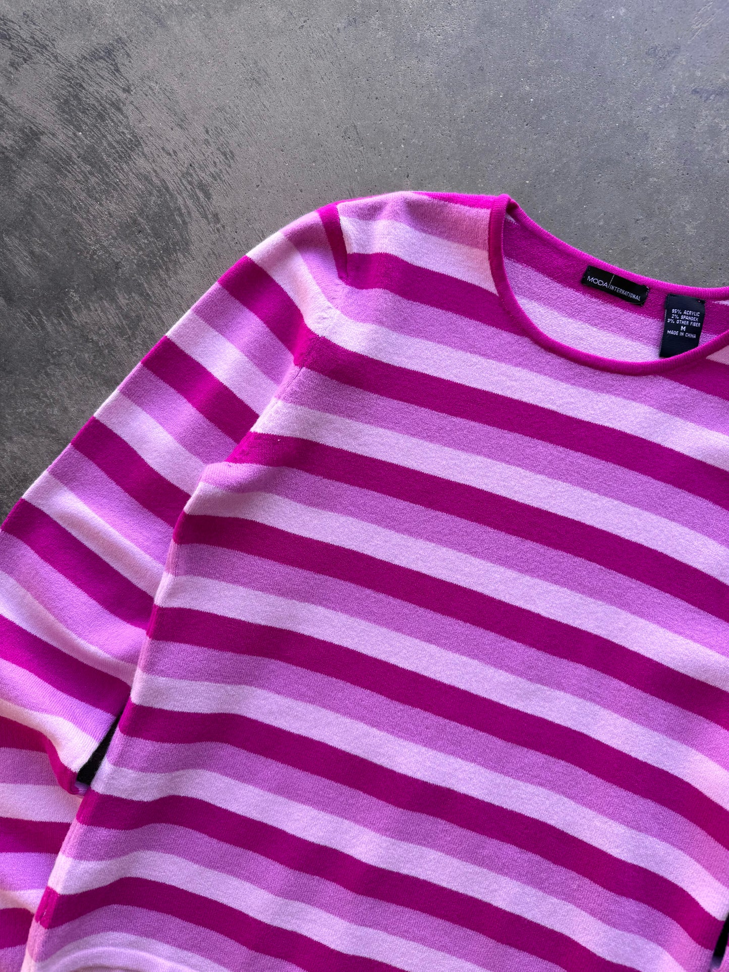 Striped Knit Long Sleeve - M