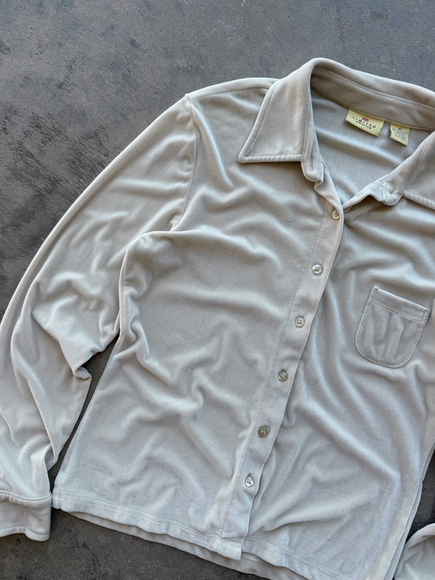 Velvet Button Down - M