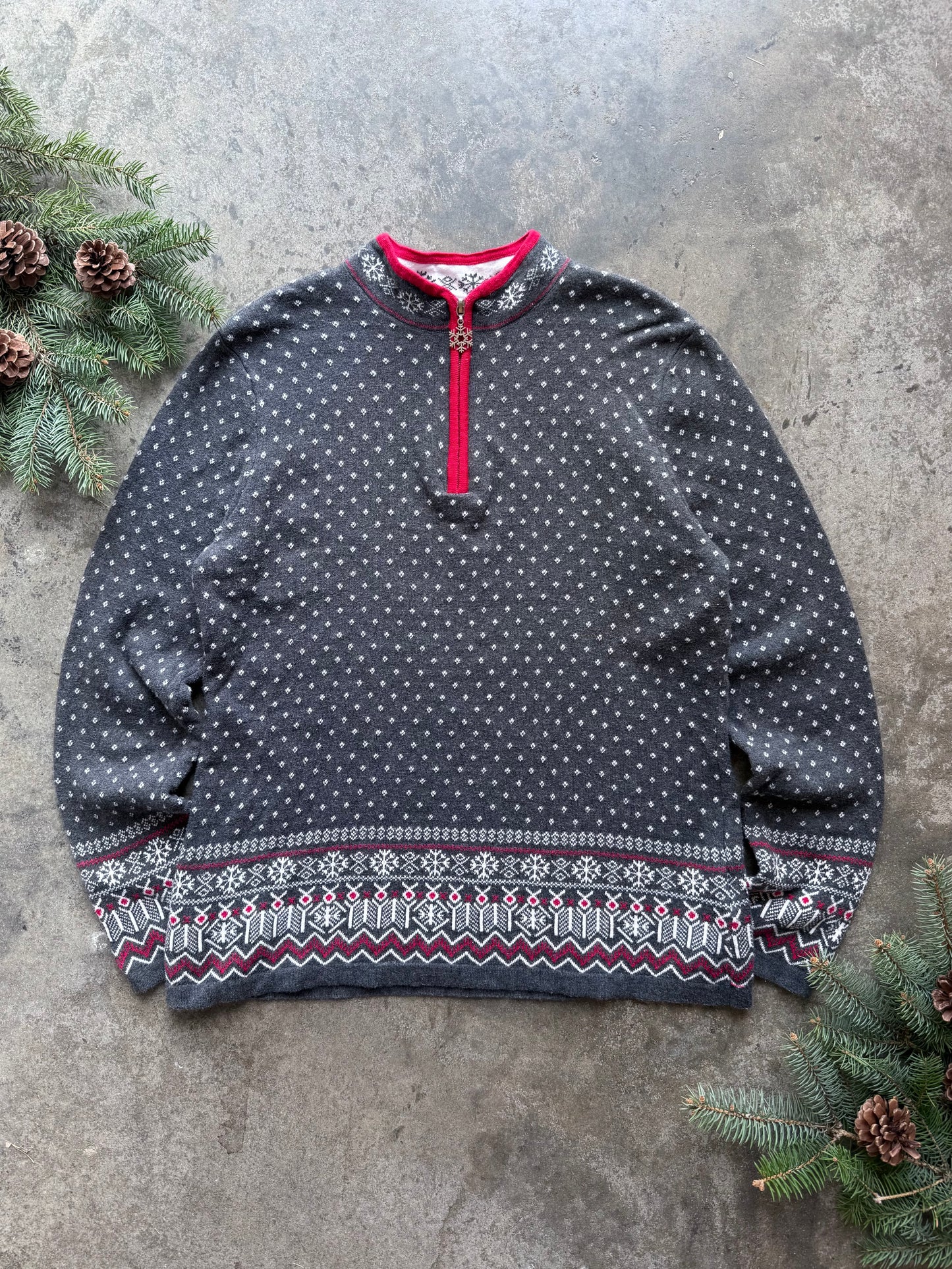 Wintry Knit Quarterzip - L