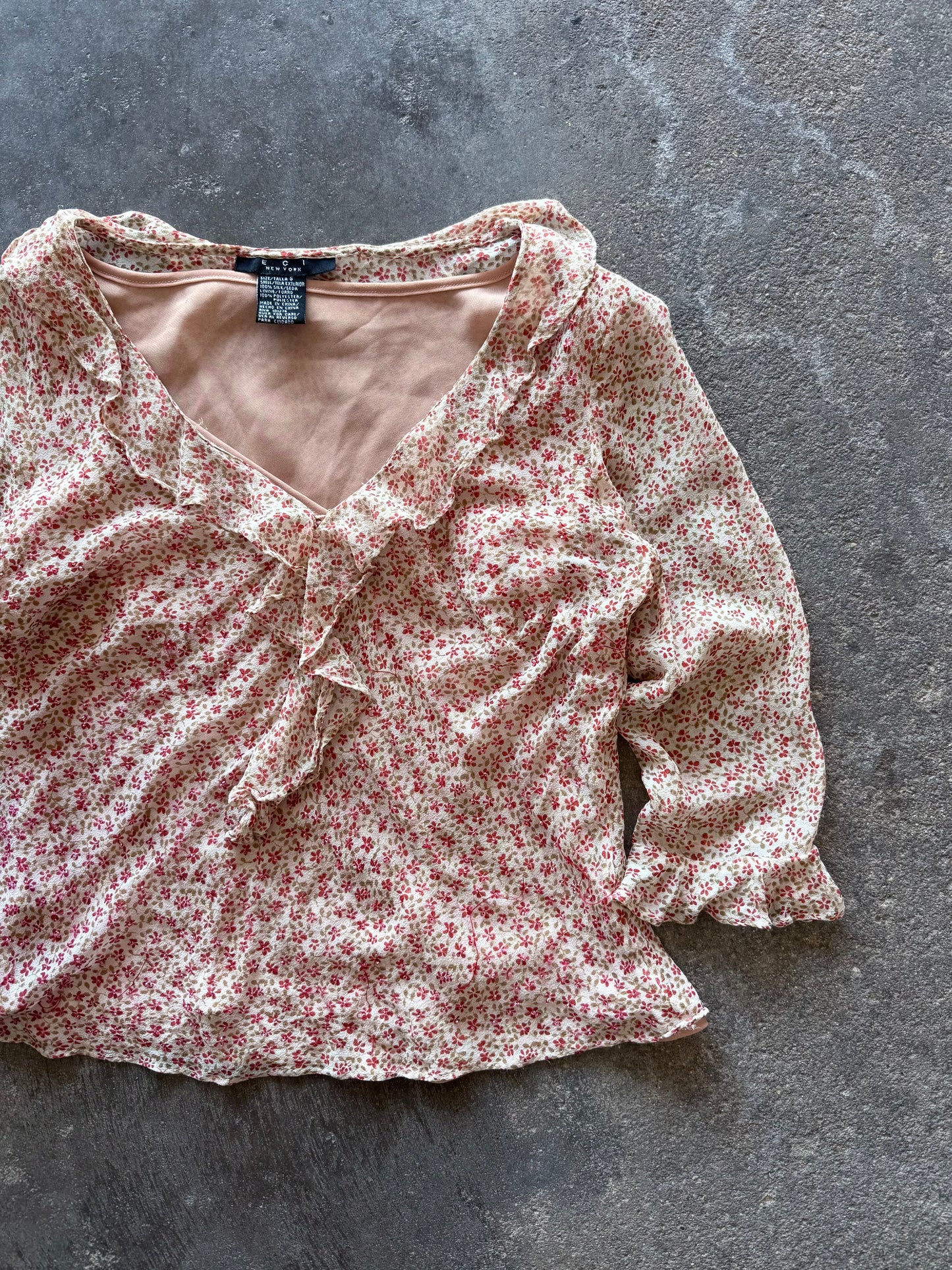 Flower Beaded Top - S