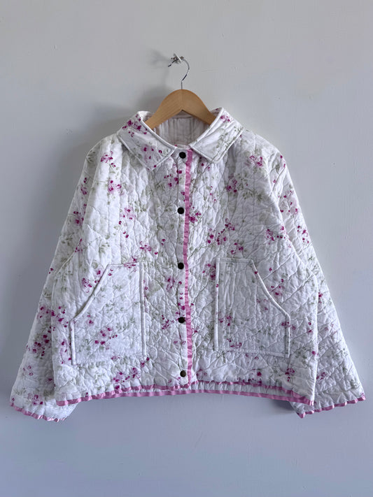 Quilt Button Snap Jacket - M