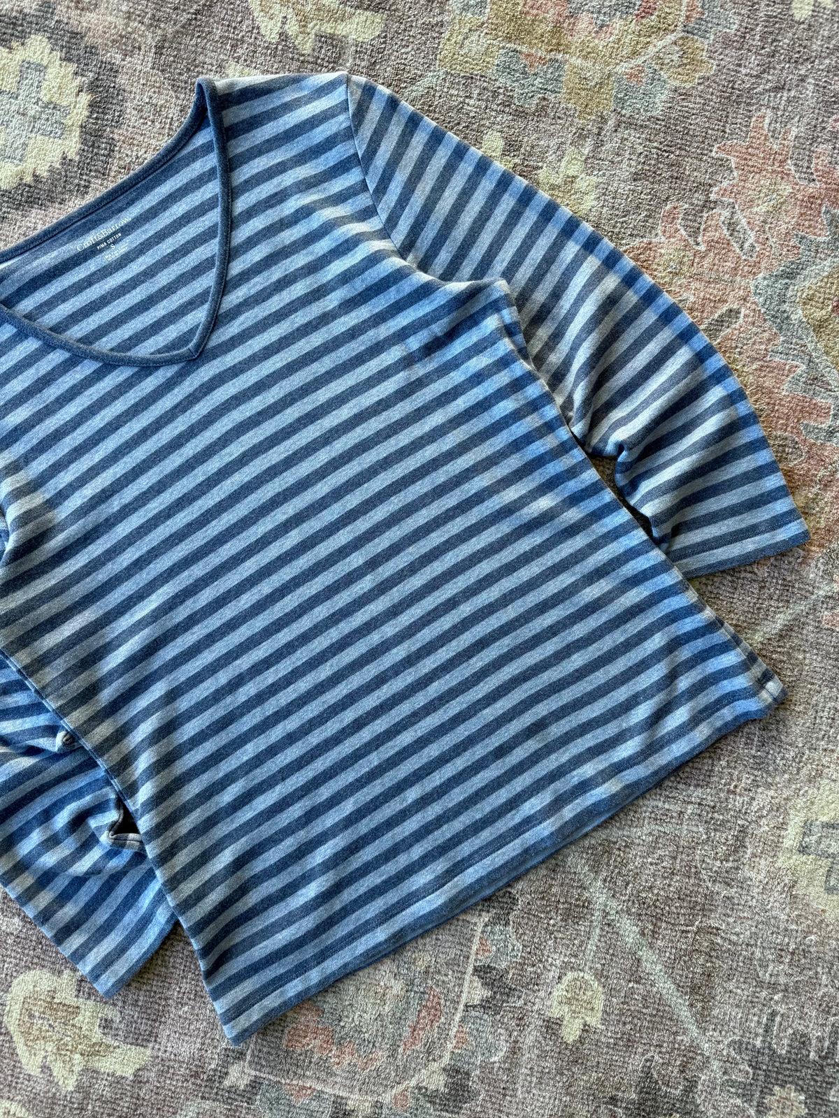 Striped 3/4 Sleeve Top - S