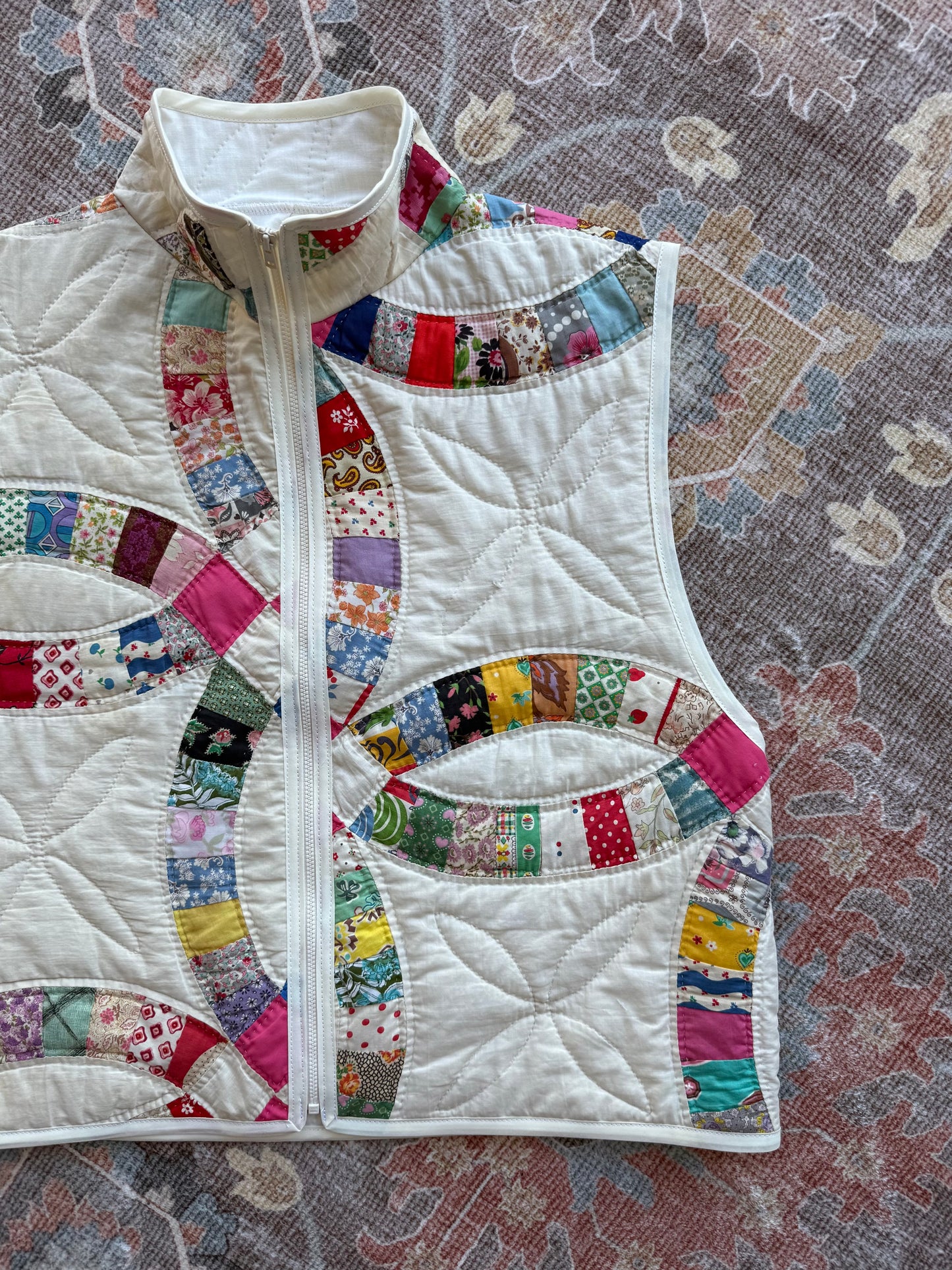 Quilt Zip Up Vest - L