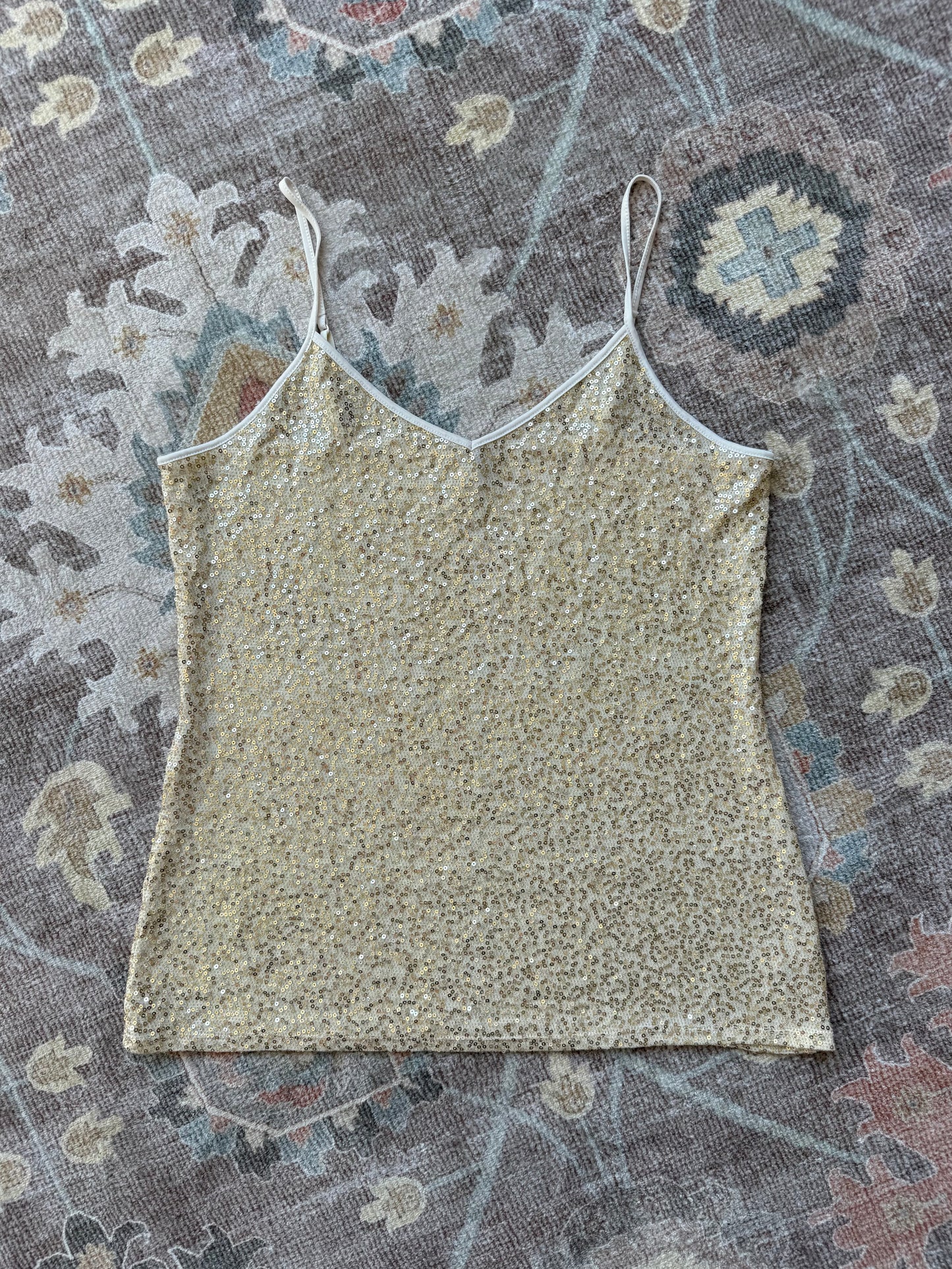 Gold Sequin Tank - L