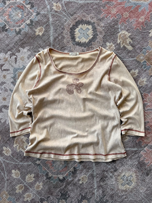 Paisley 3/4 Sleeve Top - L
