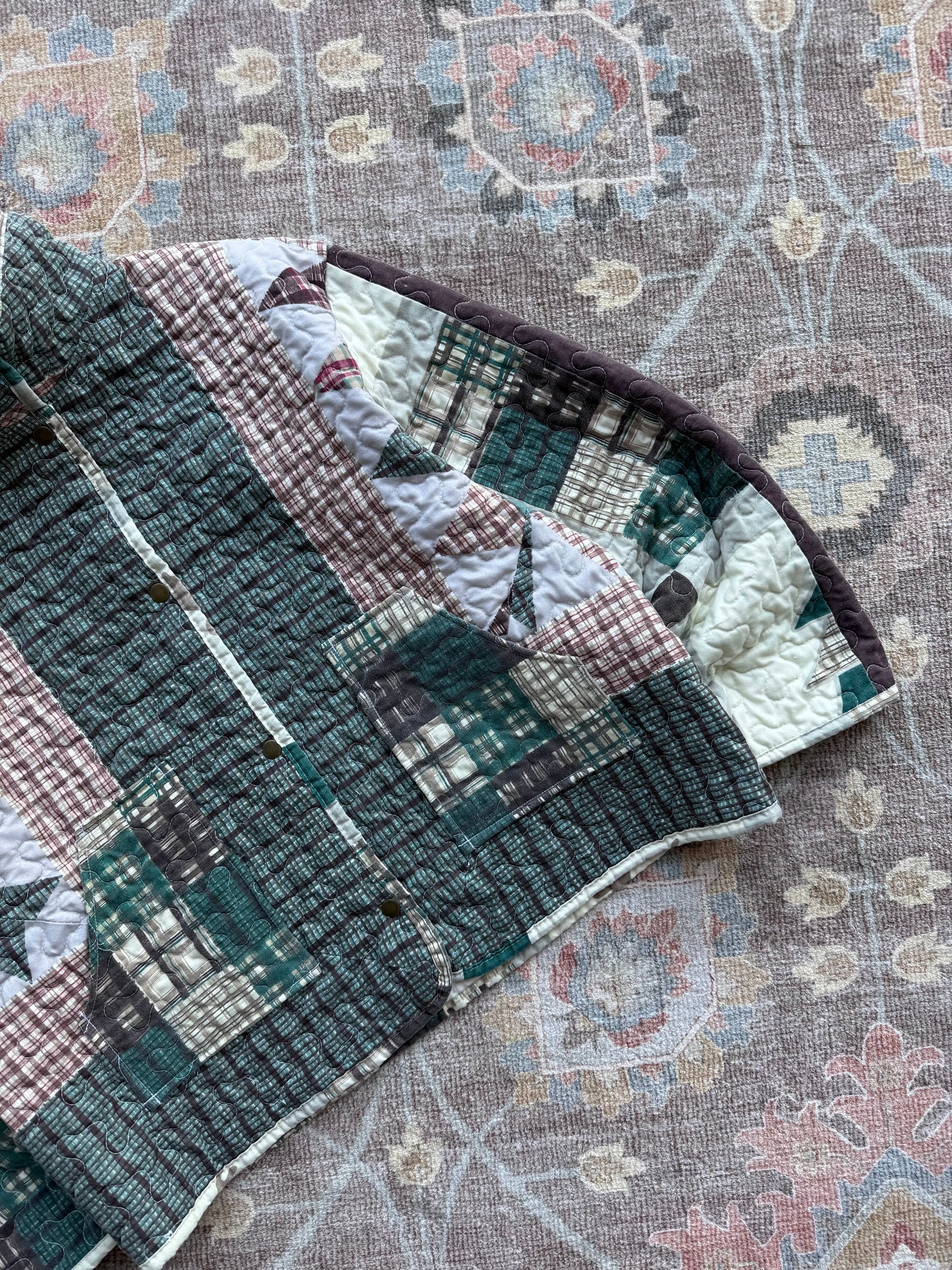 Quilt Snap Button Jacket - L