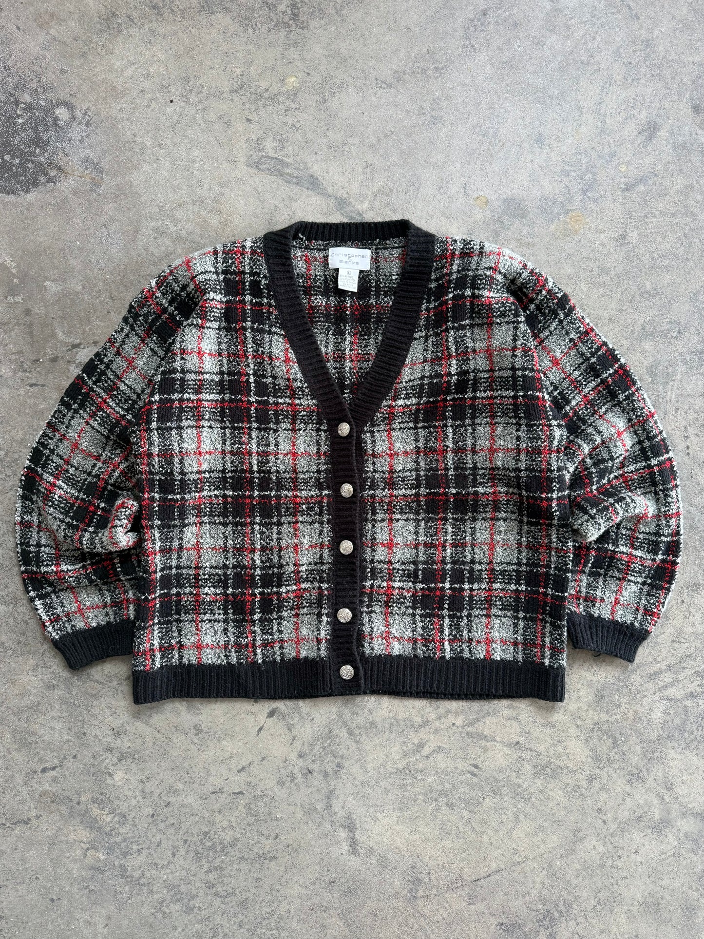 Plaid Cardigan - L