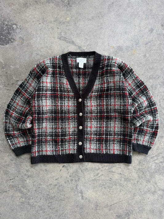 Plaid Cardigan - L