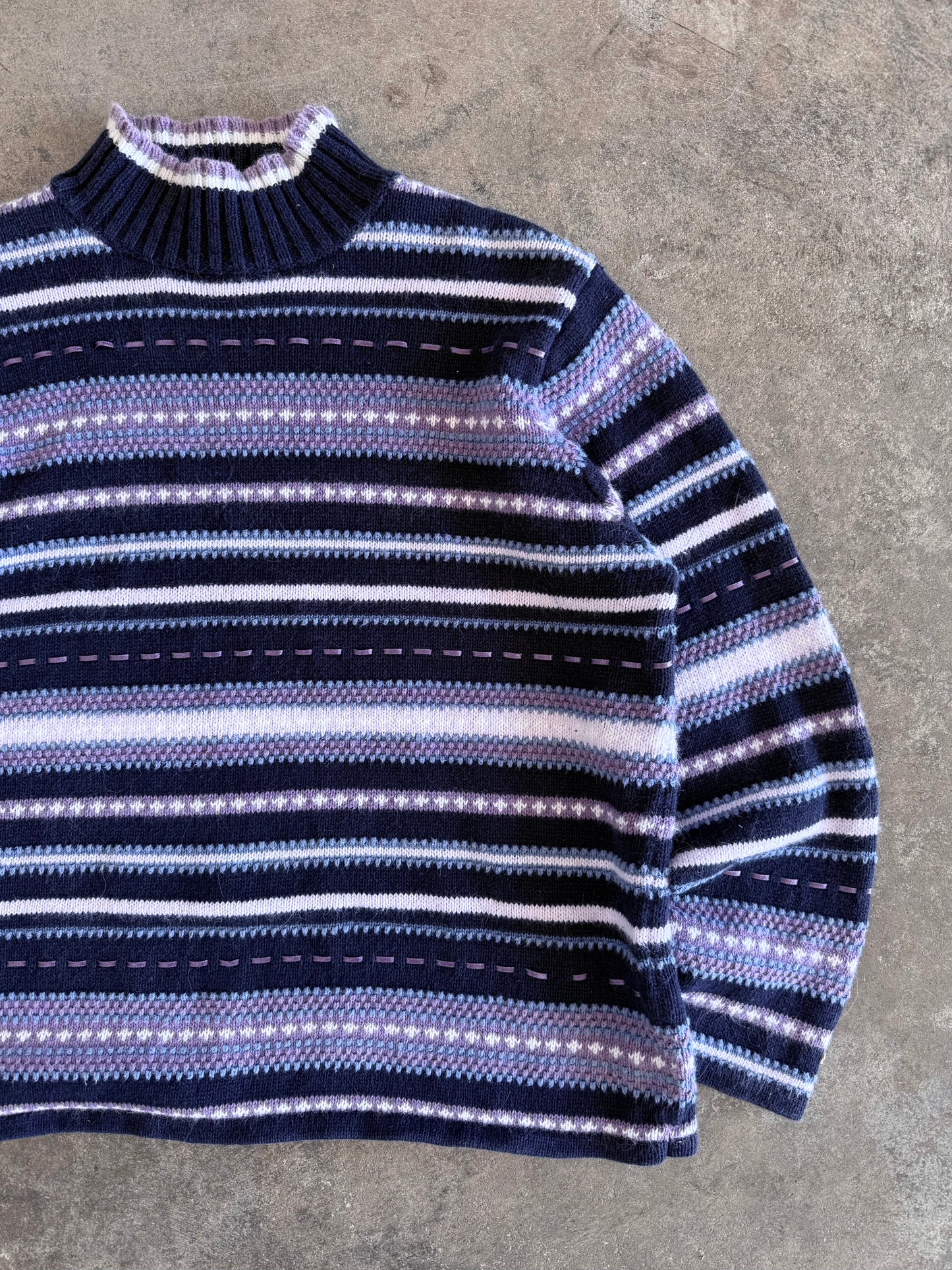 Striped Turtleneck Sweater - XL