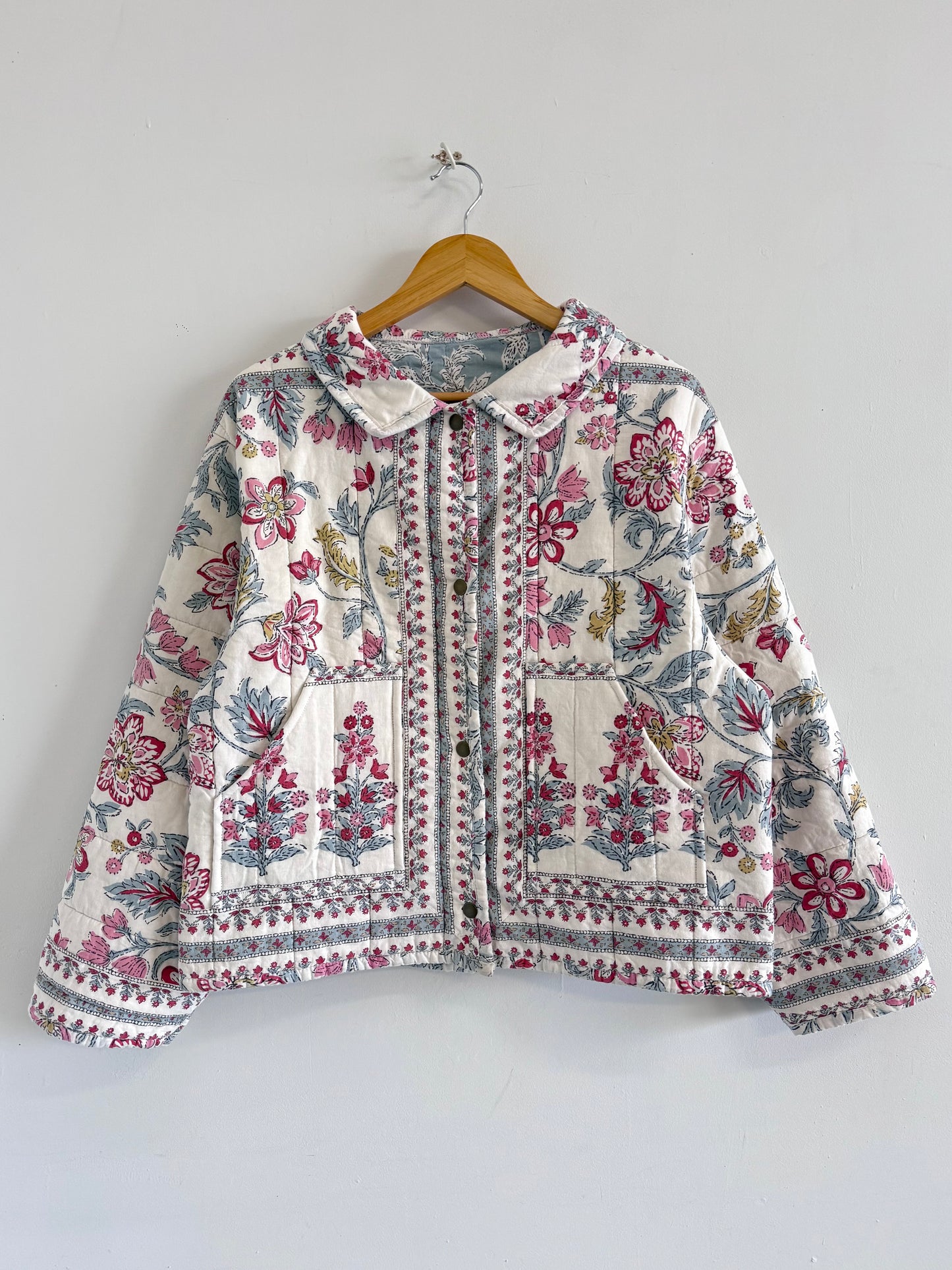 Quilt Button Snap Jacket - S