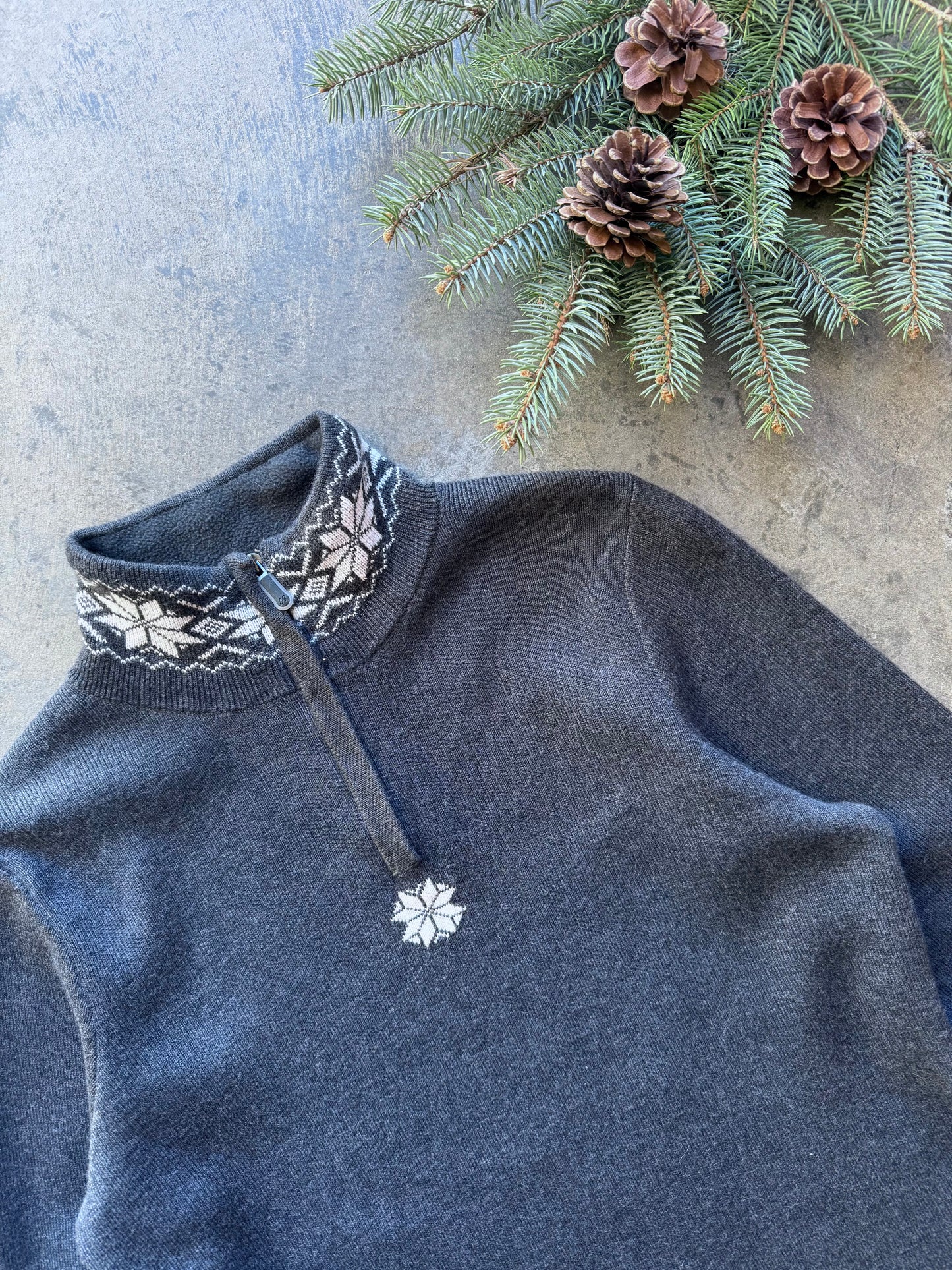 Nordic Knit Quarterzip - L