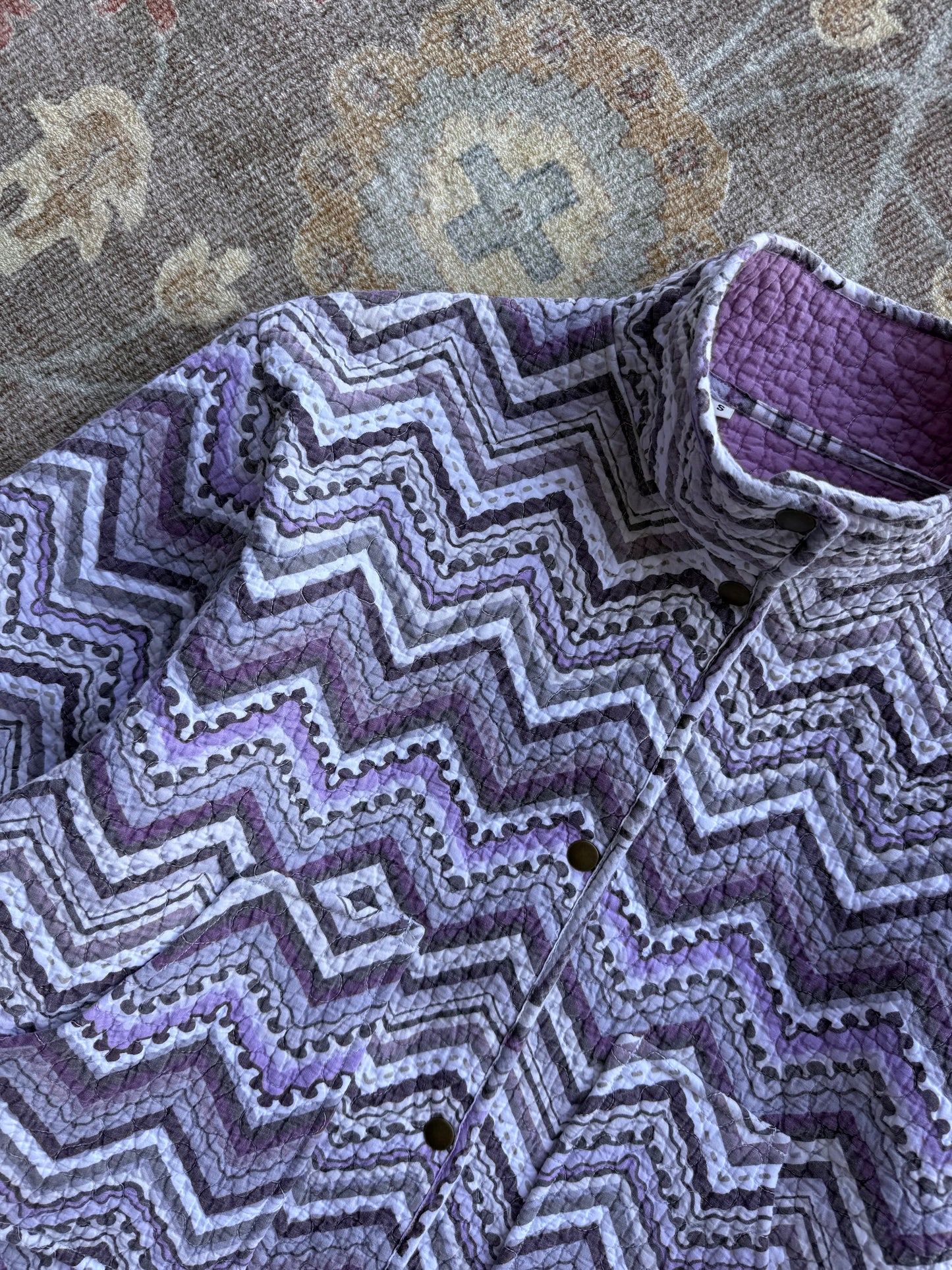 Quilt Snap Button Jacket - S