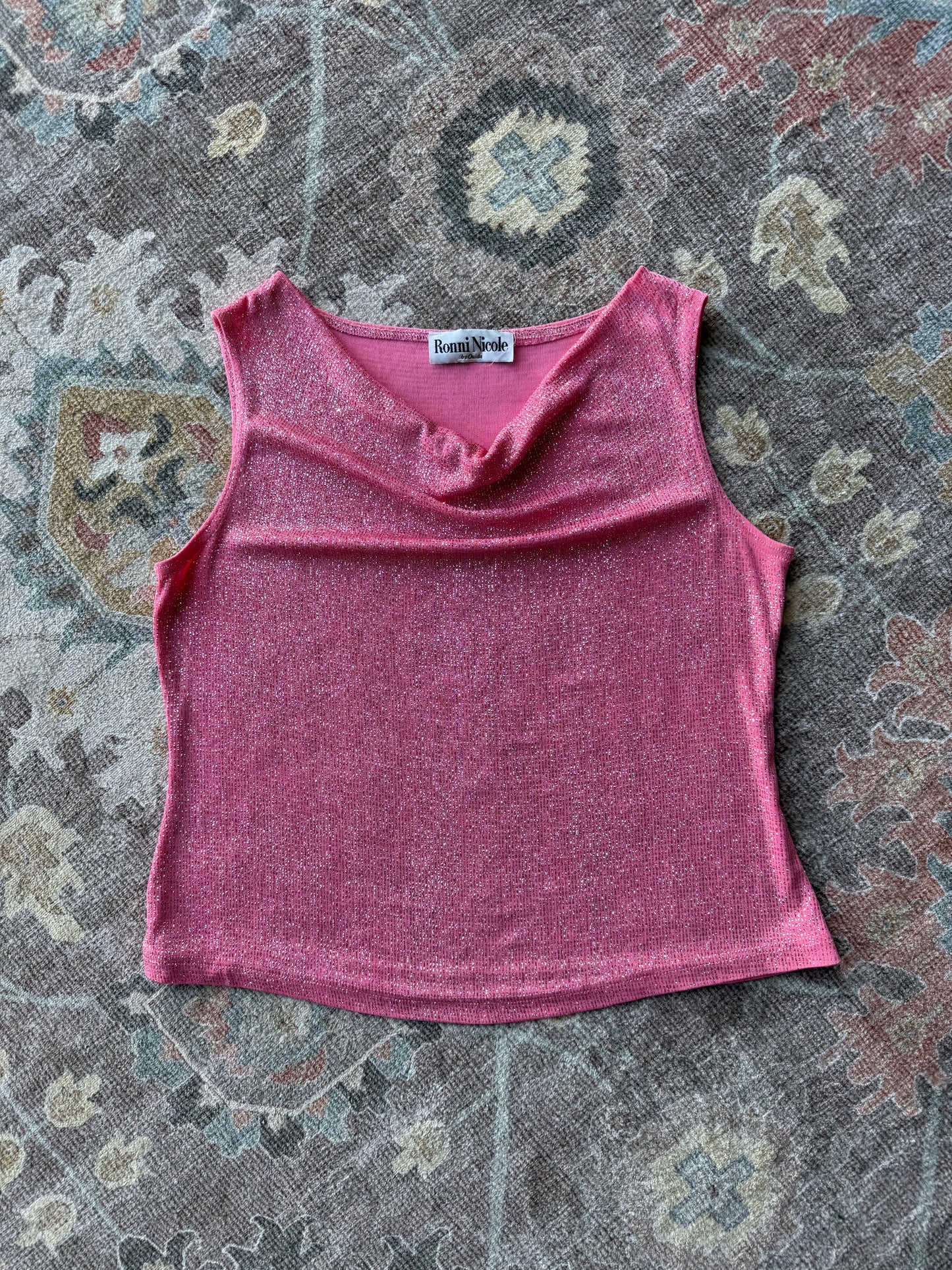 Sparkly Cowl Tank - L