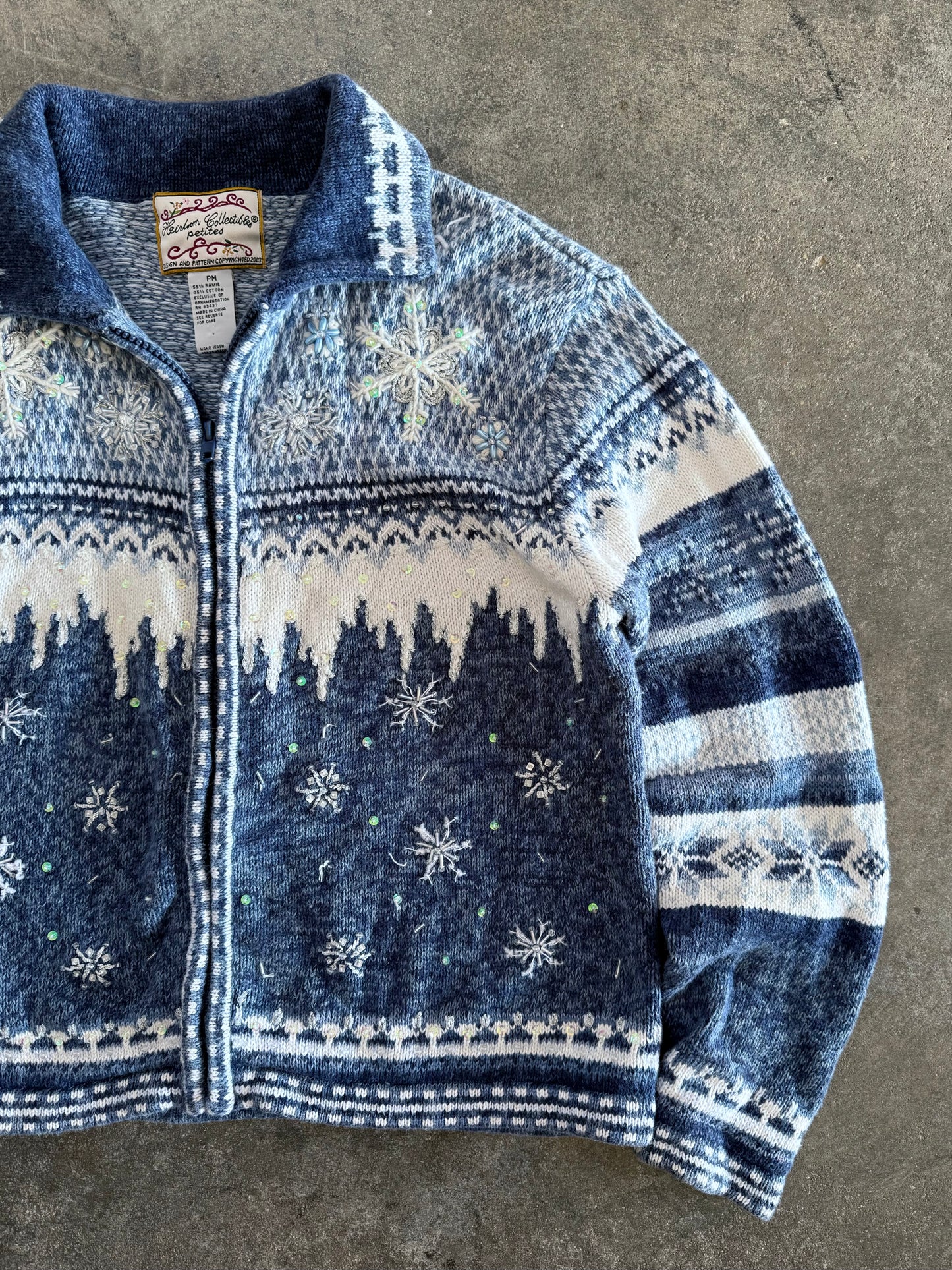 Snowflake Zip Up Cardigan - PM